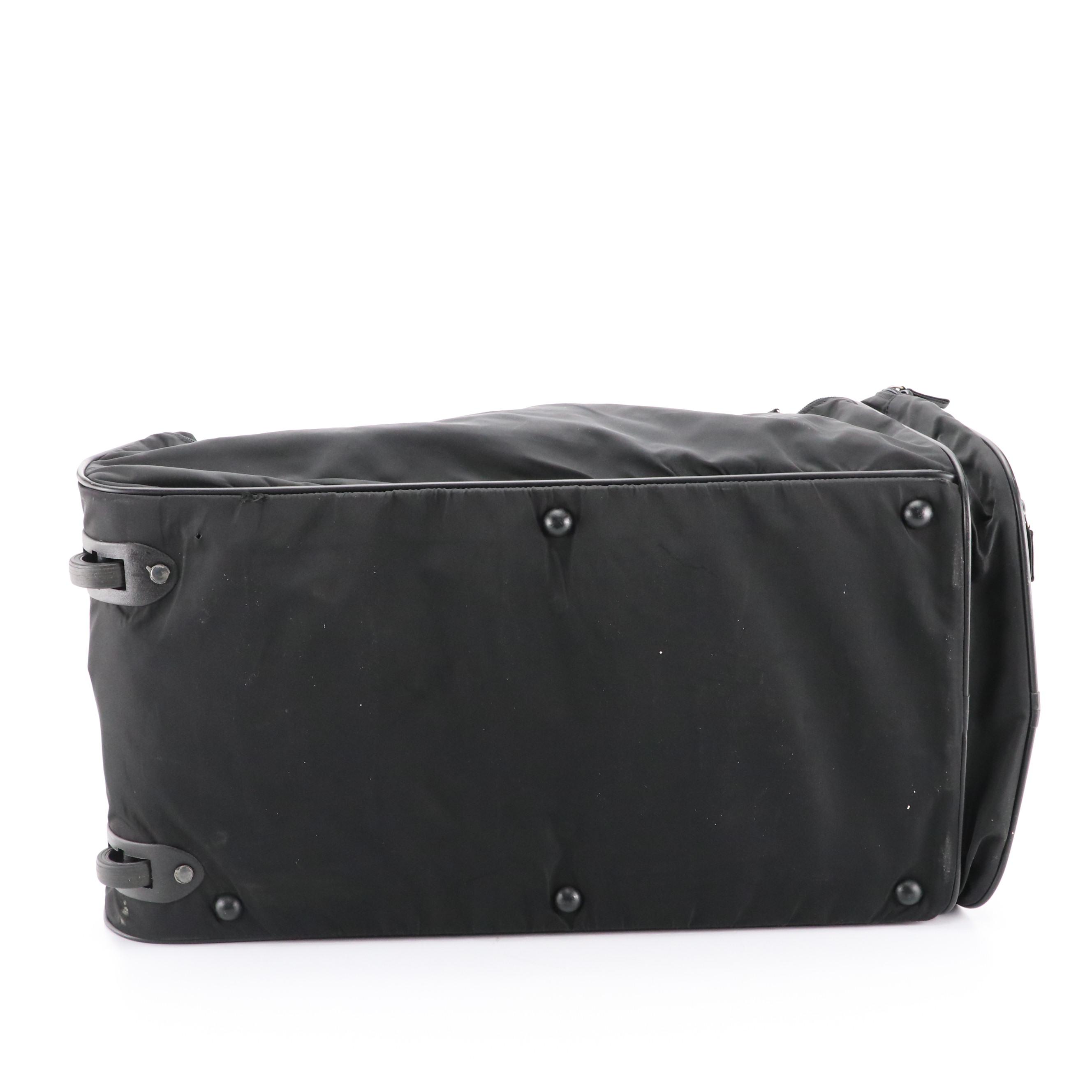 Prada Rolling Duffle Bag in Black Tessuto Nylon