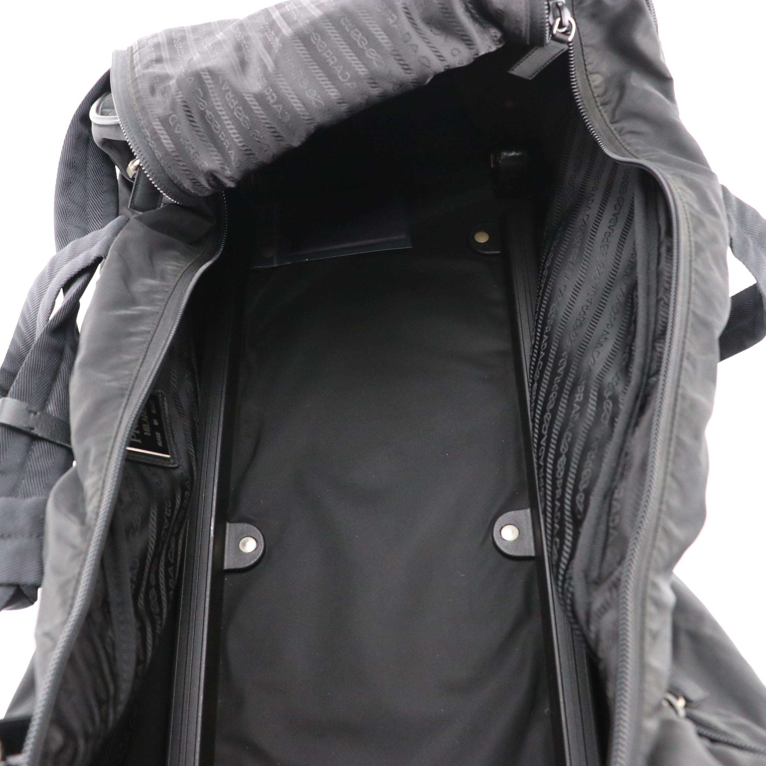 Prada Rolling Duffle Bag in Black Tessuto Nylon
