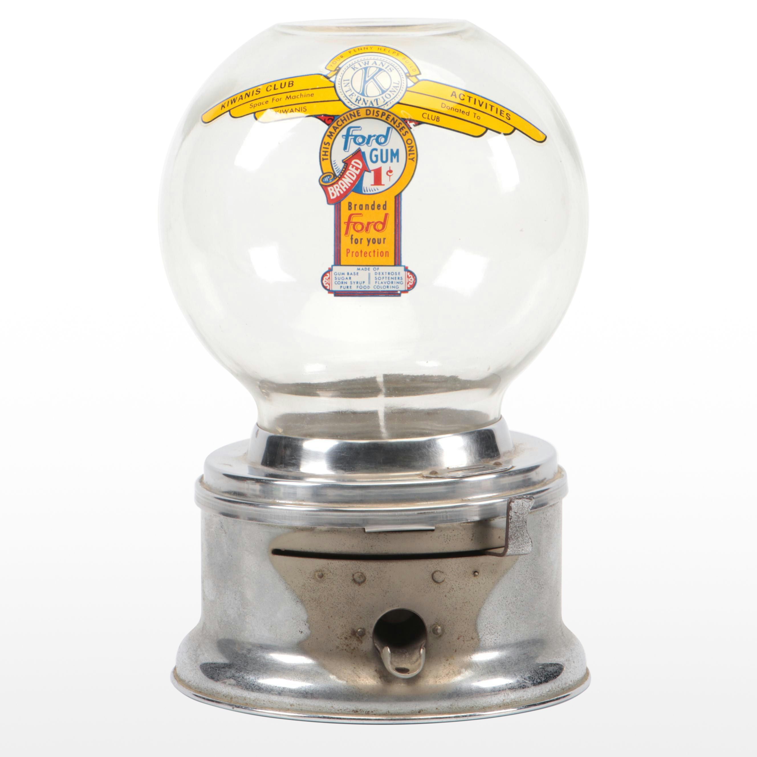 Kiwanis International Penny Gumball Machine, Mid-20th Century