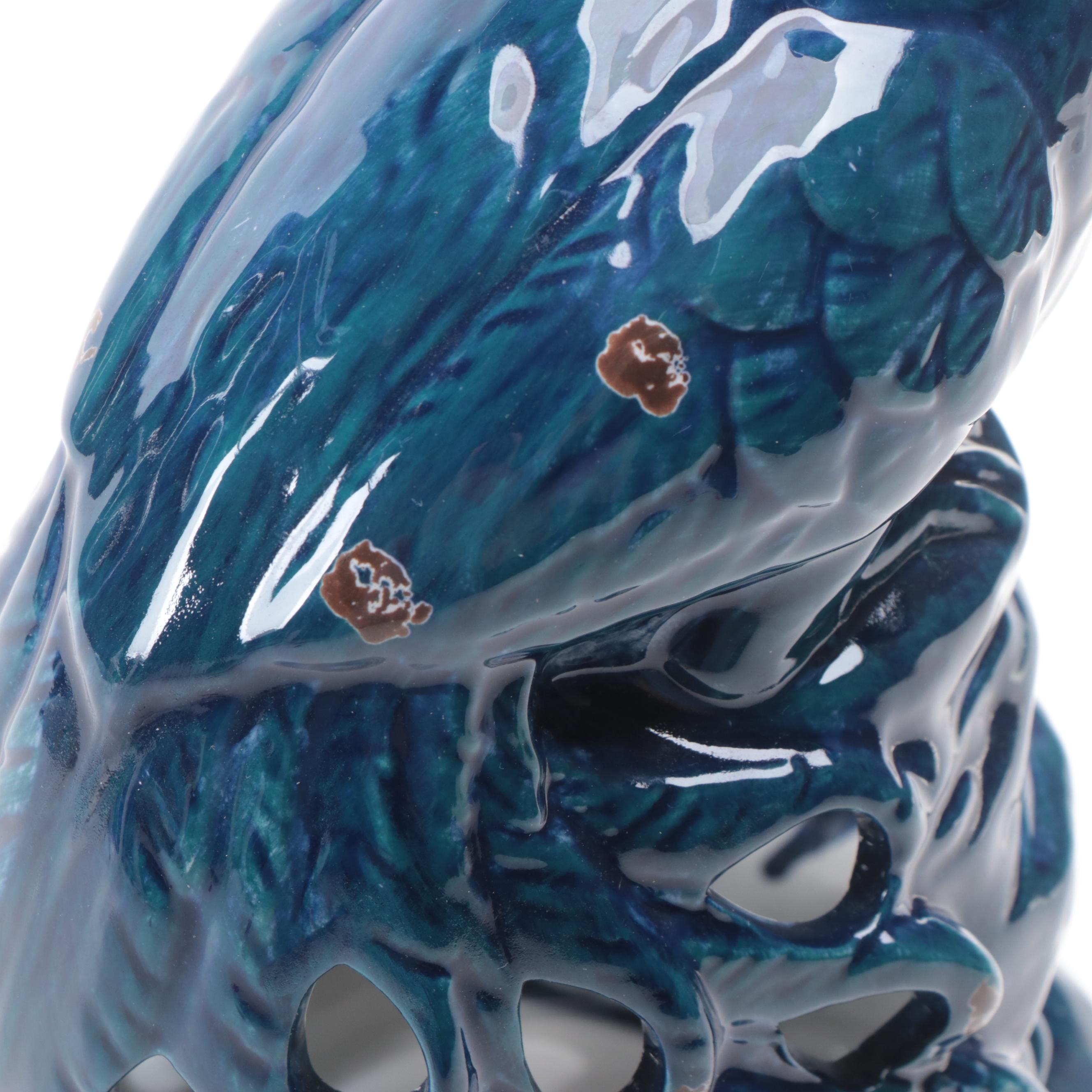 Pair of Andrea Sadek Chinese Imari Vases and Porcelain Peacock Figurine