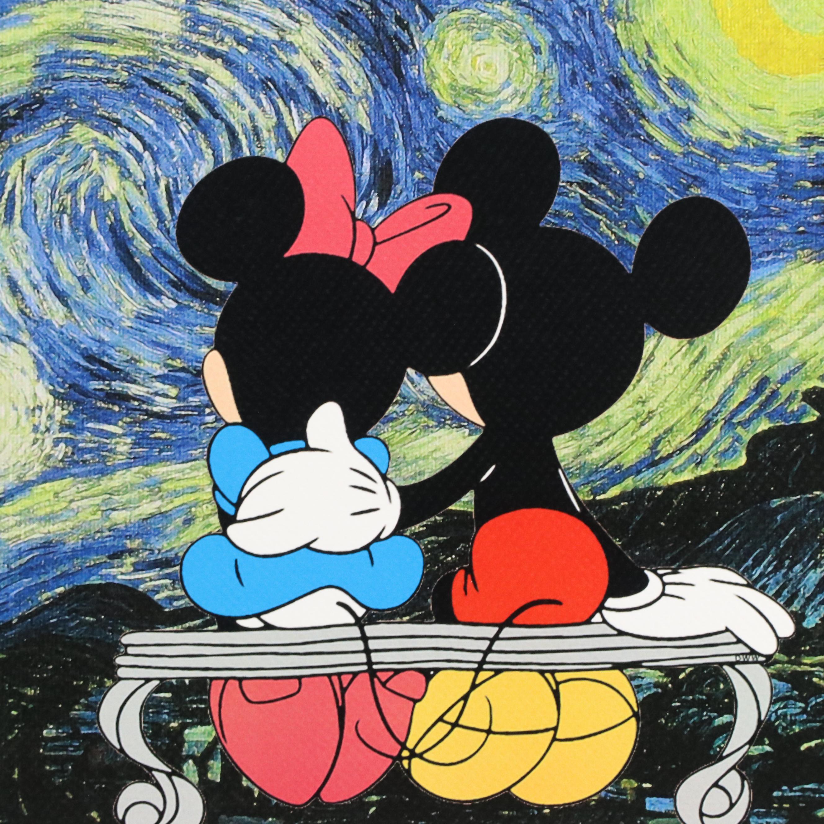 Death NYC Pop Art Graphic Print of Mickey and Minnie Mouse x Van Gogh