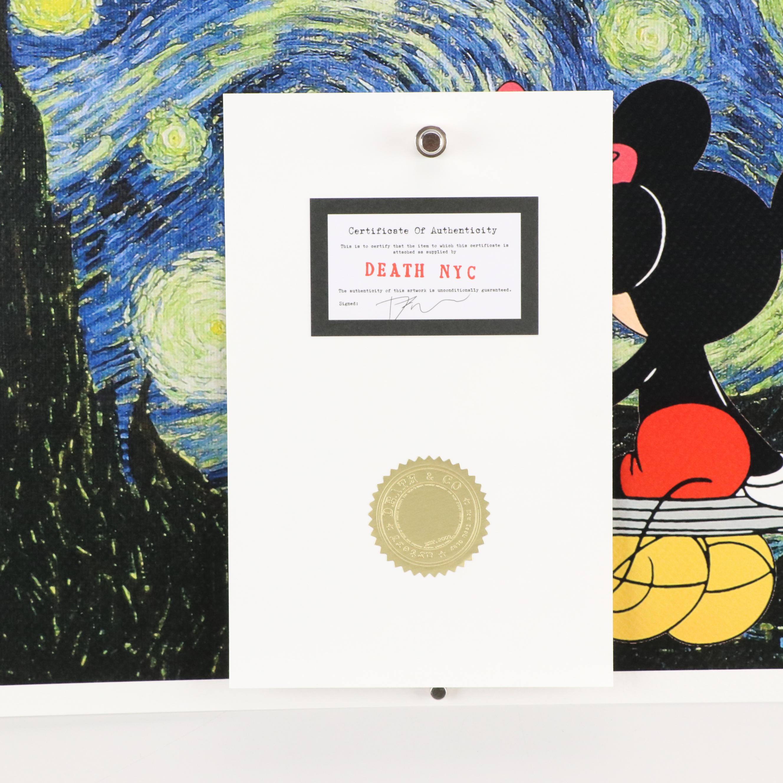 Death NYC Pop Art Graphic Print of Mickey and Minnie Mouse x Van Gogh
