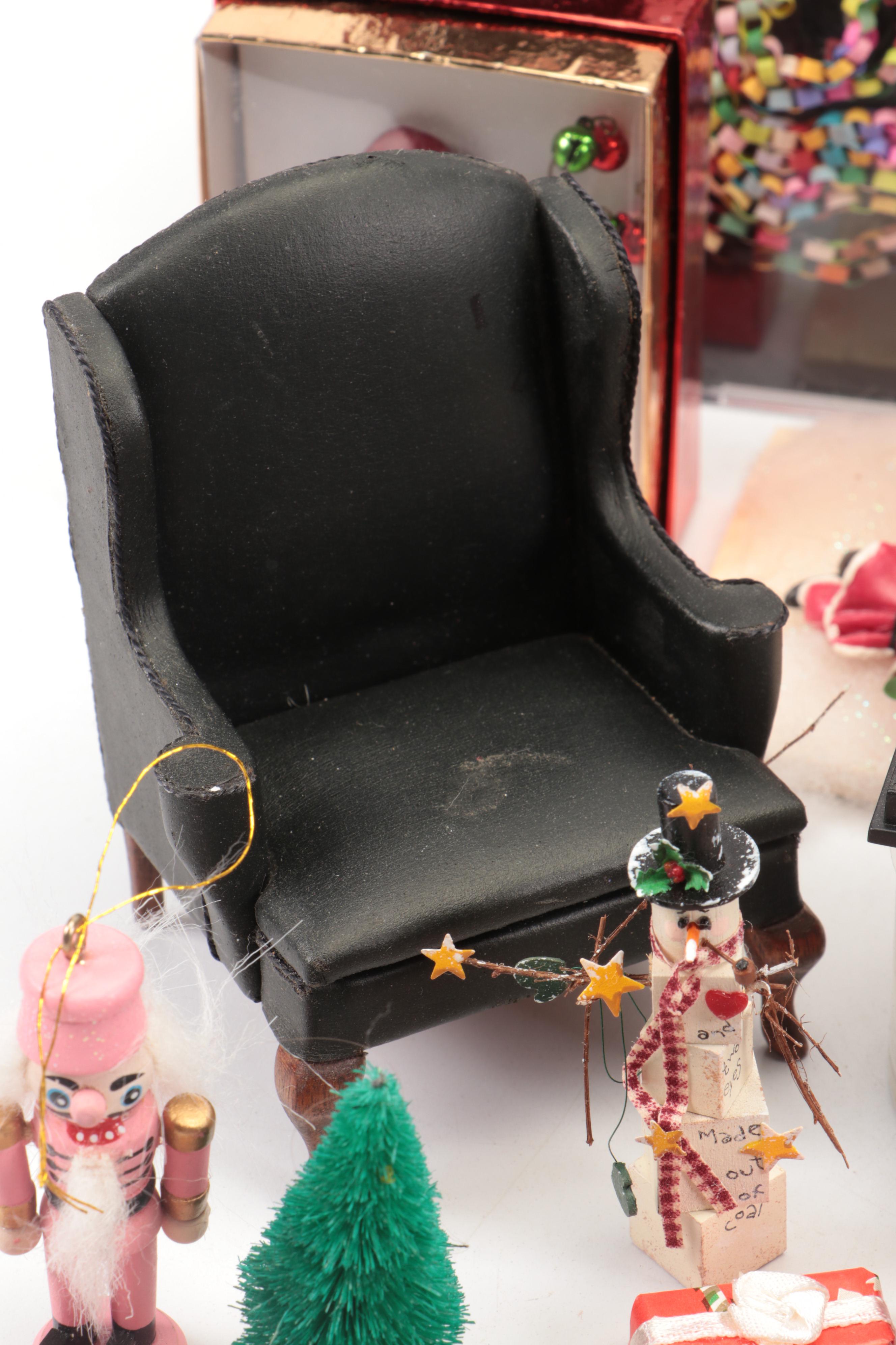 Hobbyist-Made Christmas Caroler Diorama with Other Christmas-Themed Miniatures