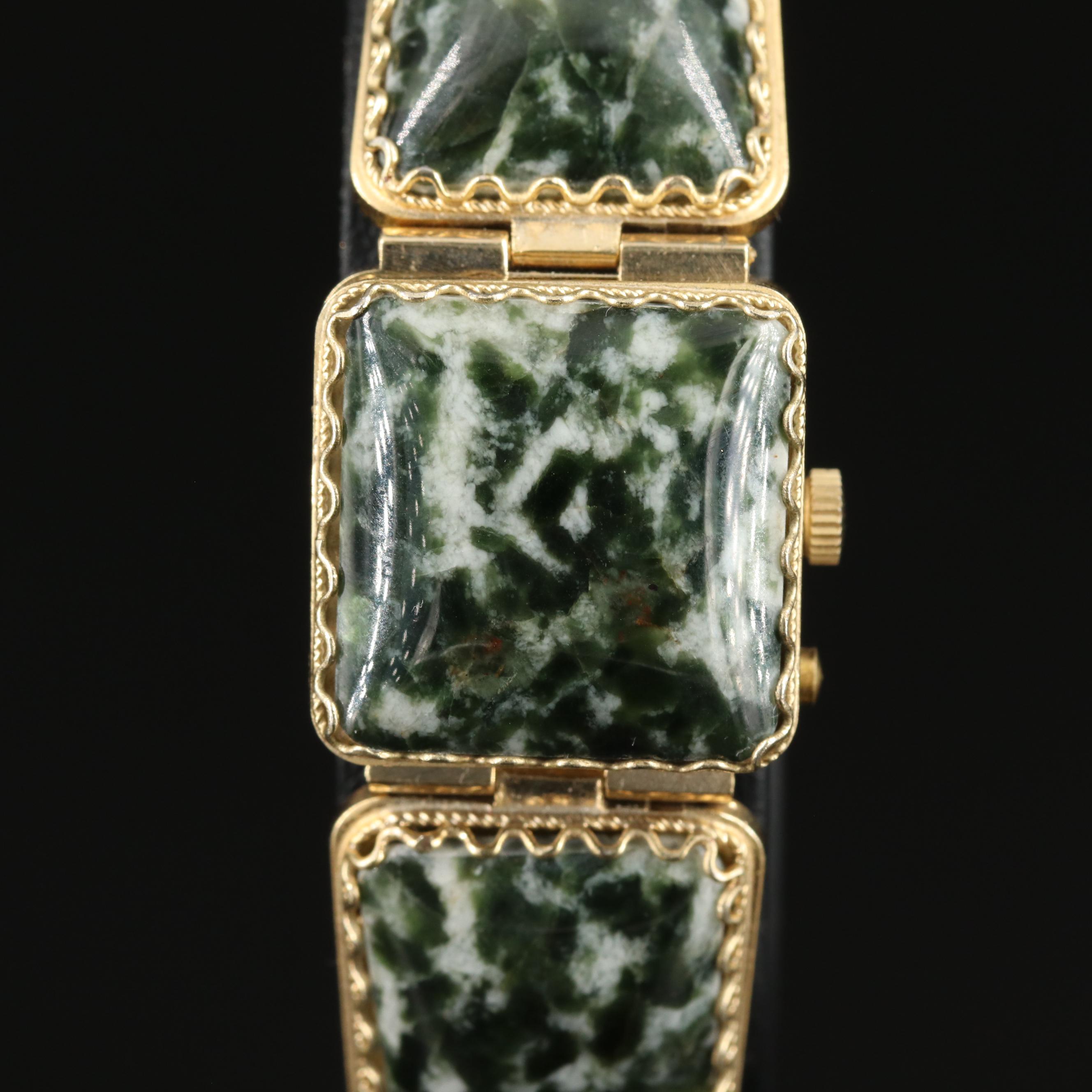 Russian Agate Hidden Dial Manual Wind Watch