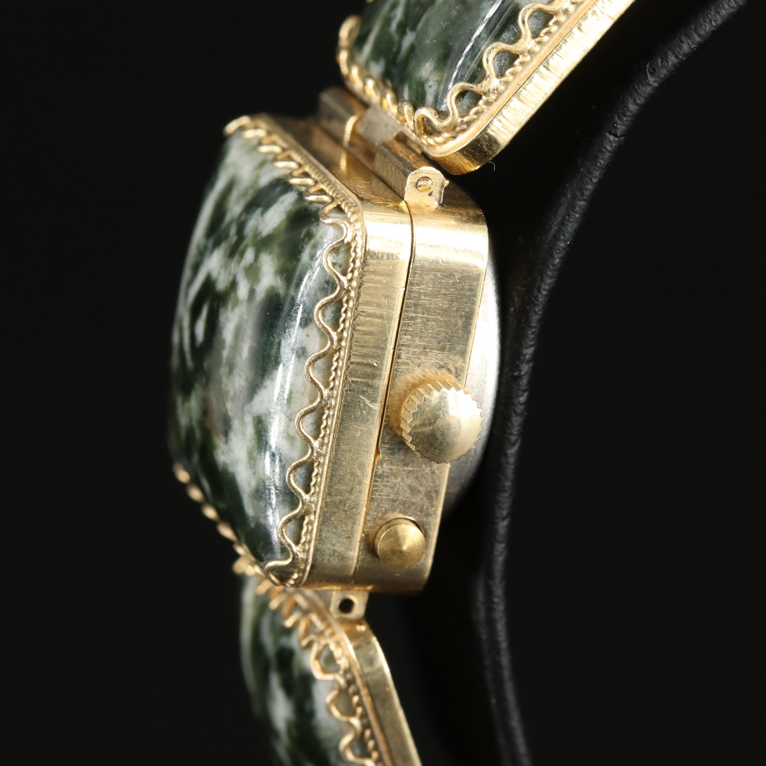 Russian Agate Hidden Dial Manual Wind Watch