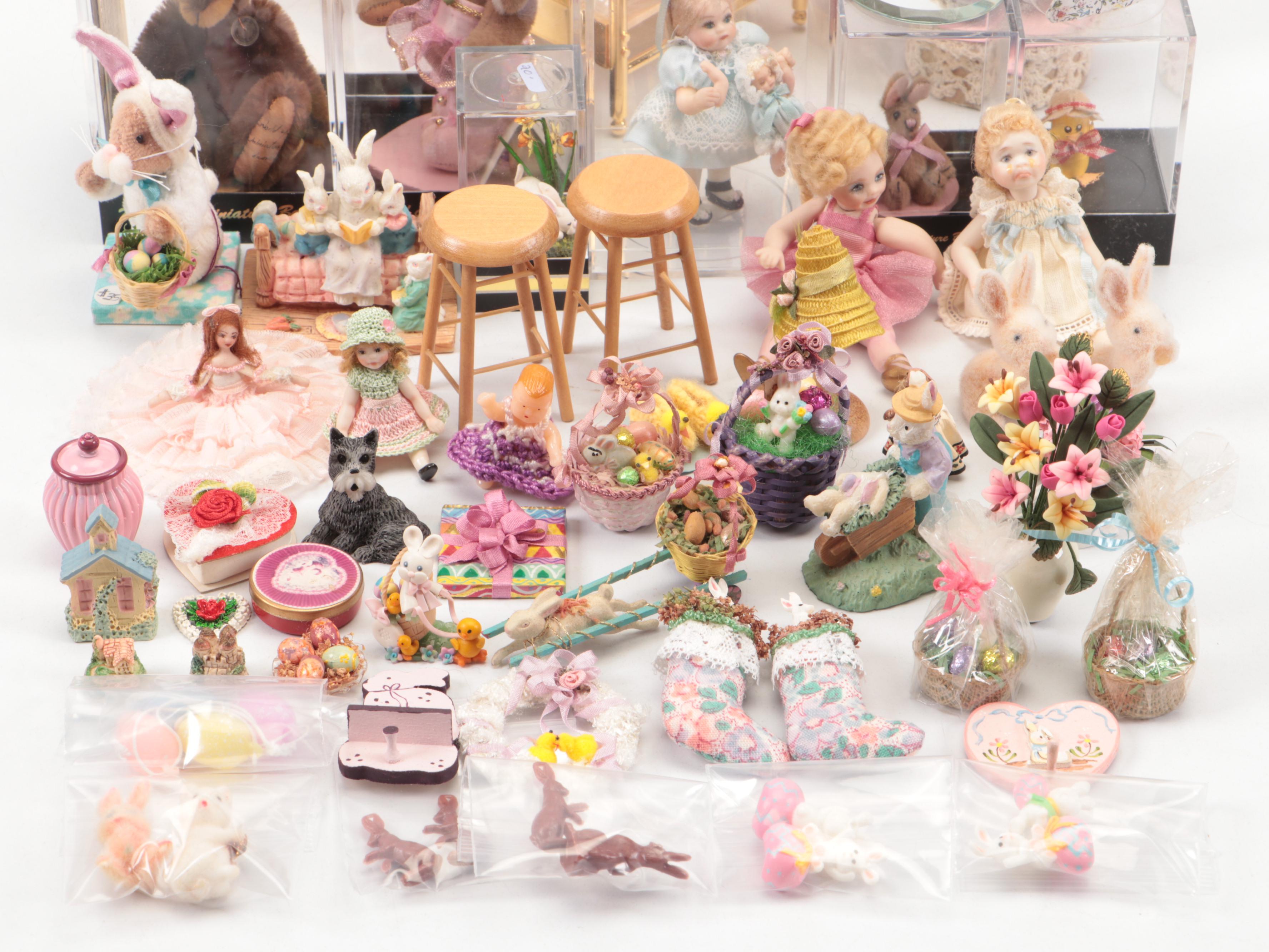Egg Diorama with Easter-Themed Dioramas and Porcelain Dolls