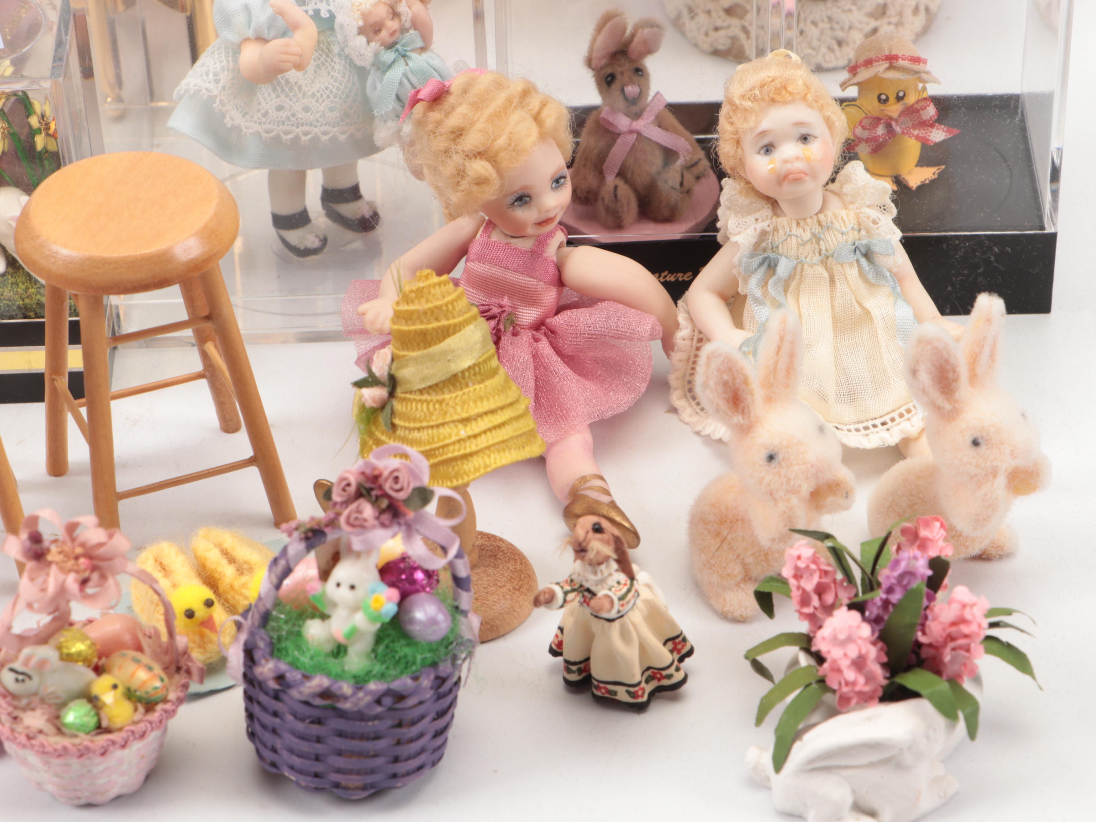 Egg Diorama with Easter-Themed Dioramas and Porcelain Dolls