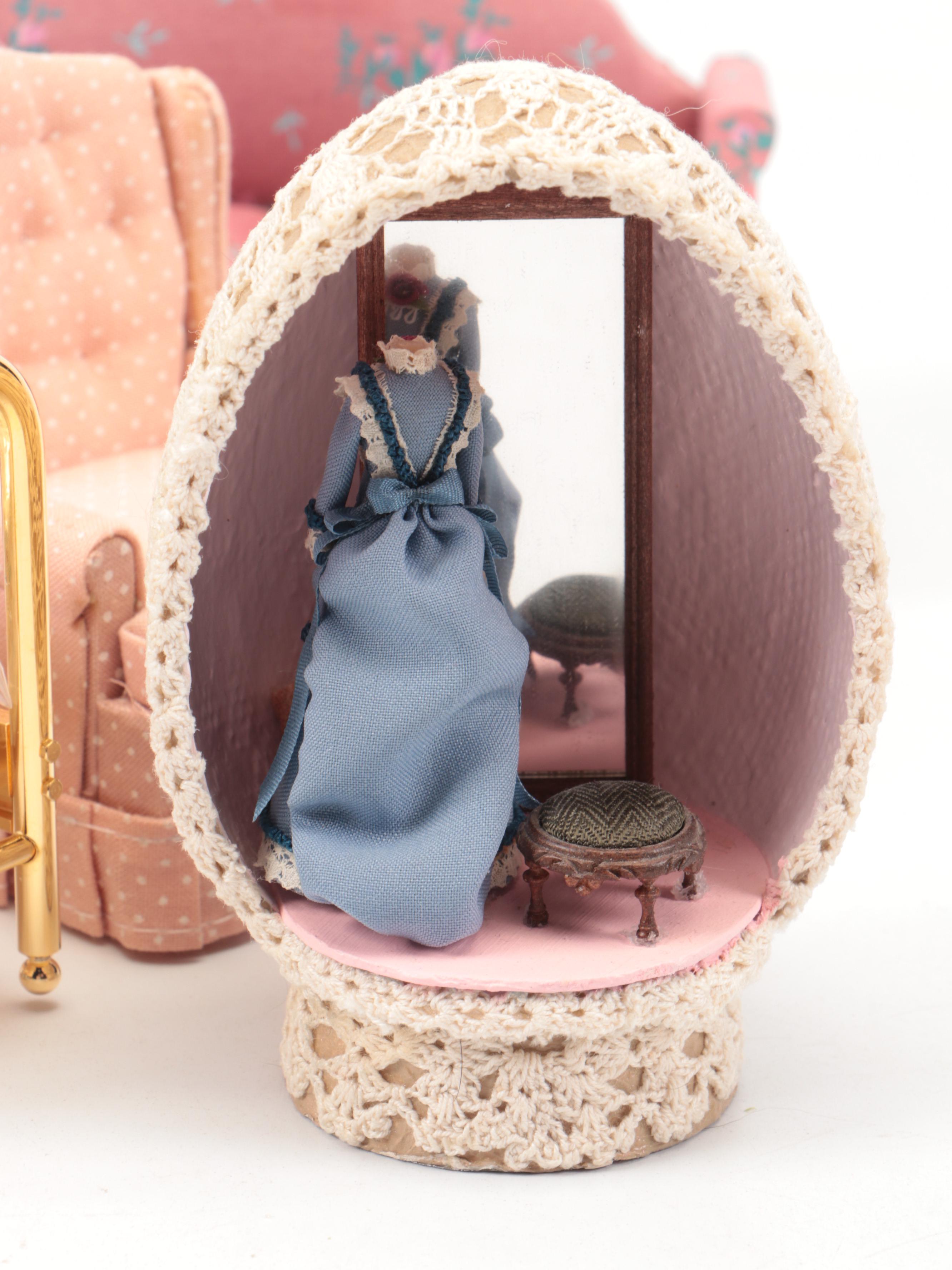 Egg Diorama with Easter-Themed Dioramas and Porcelain Dolls