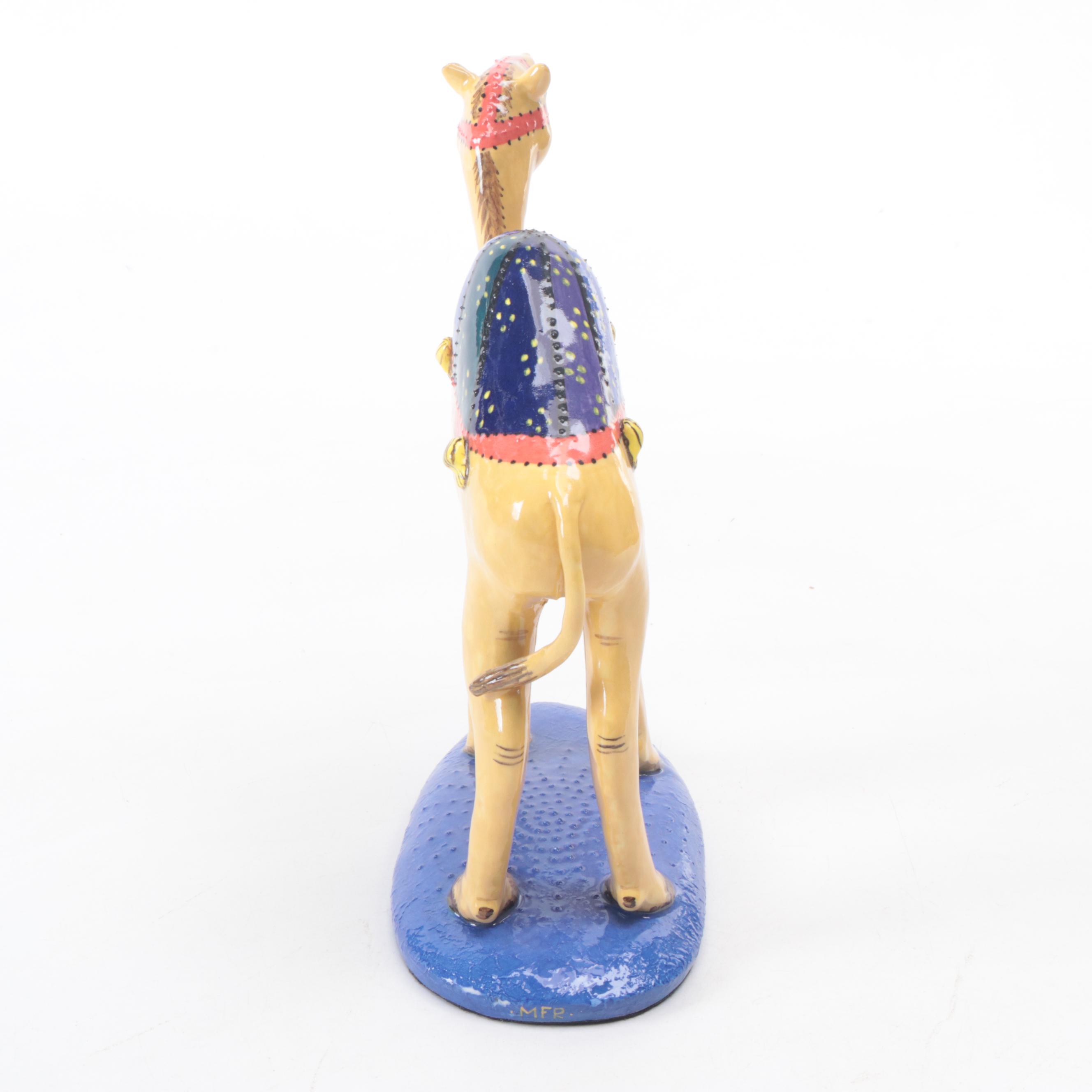 Glazed Ceramic Camel Figurine, Late 20th Century
