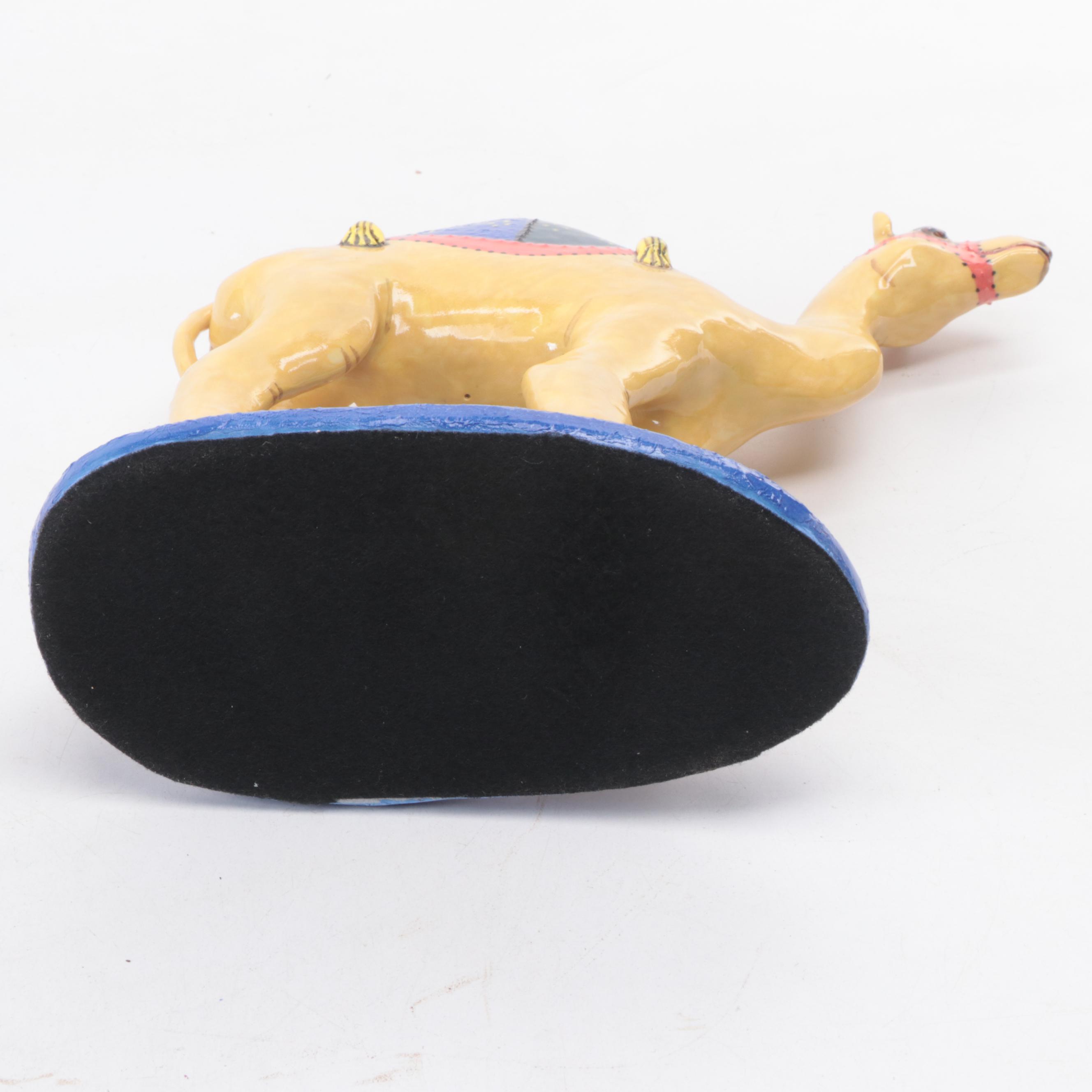 Glazed Ceramic Camel Figurine, Late 20th Century