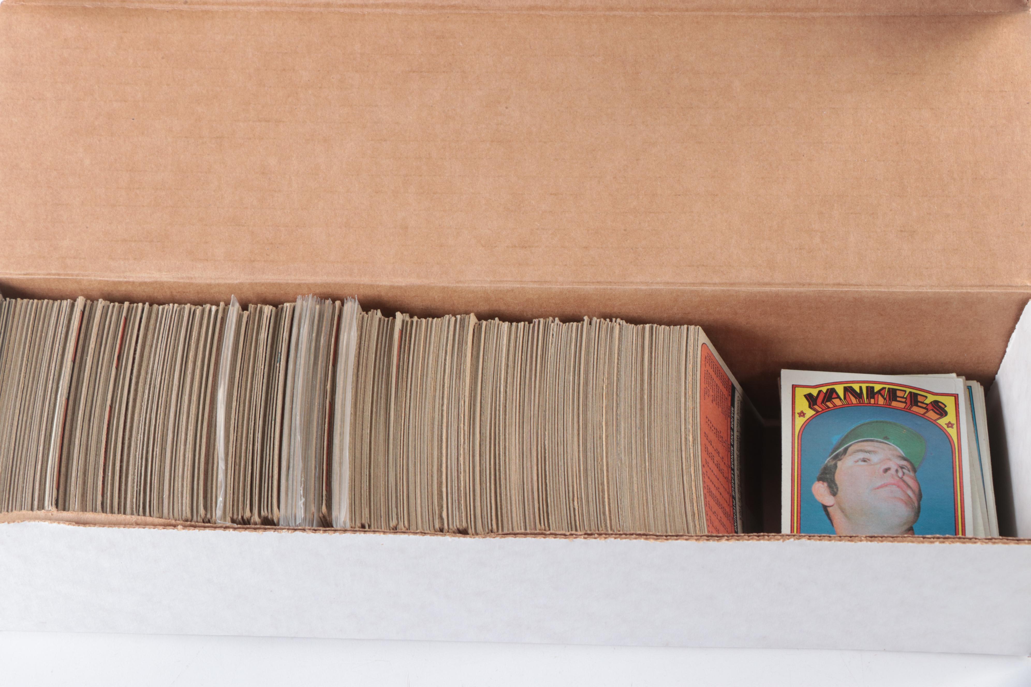 1972 Topps Baseball Cards Featuring Hank Aaron, Roger Freed, and More