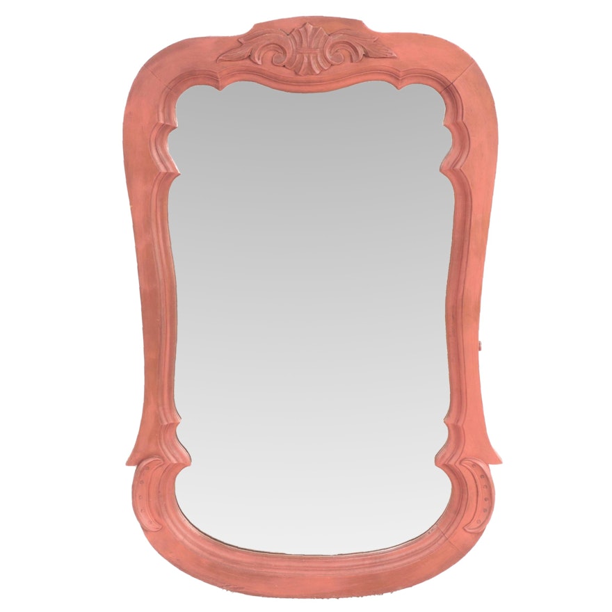 Victorian Red-Painted Mirror, Late 19th Century
