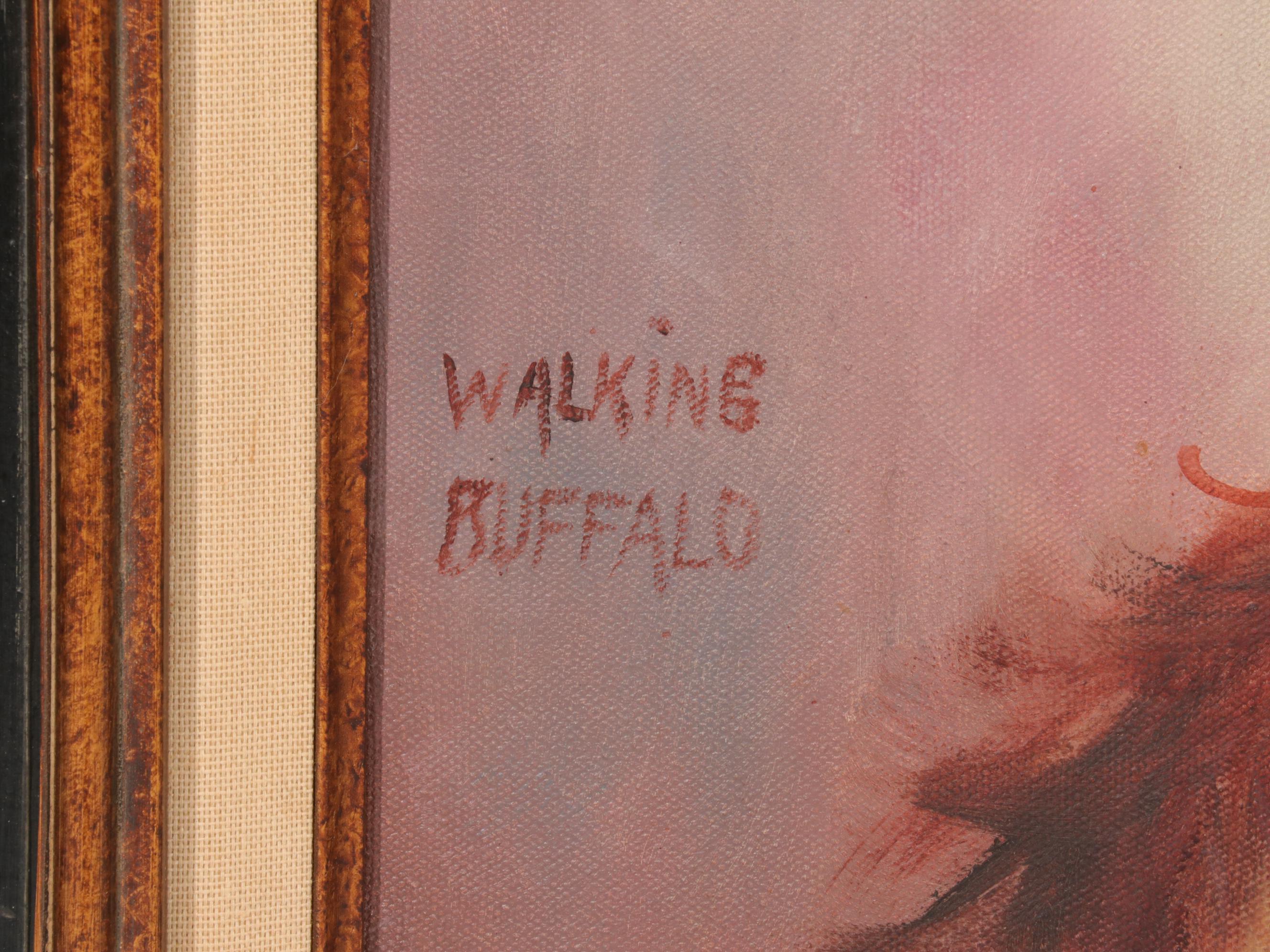 Native American Portrait Oil Painting "Walking Buffalo"