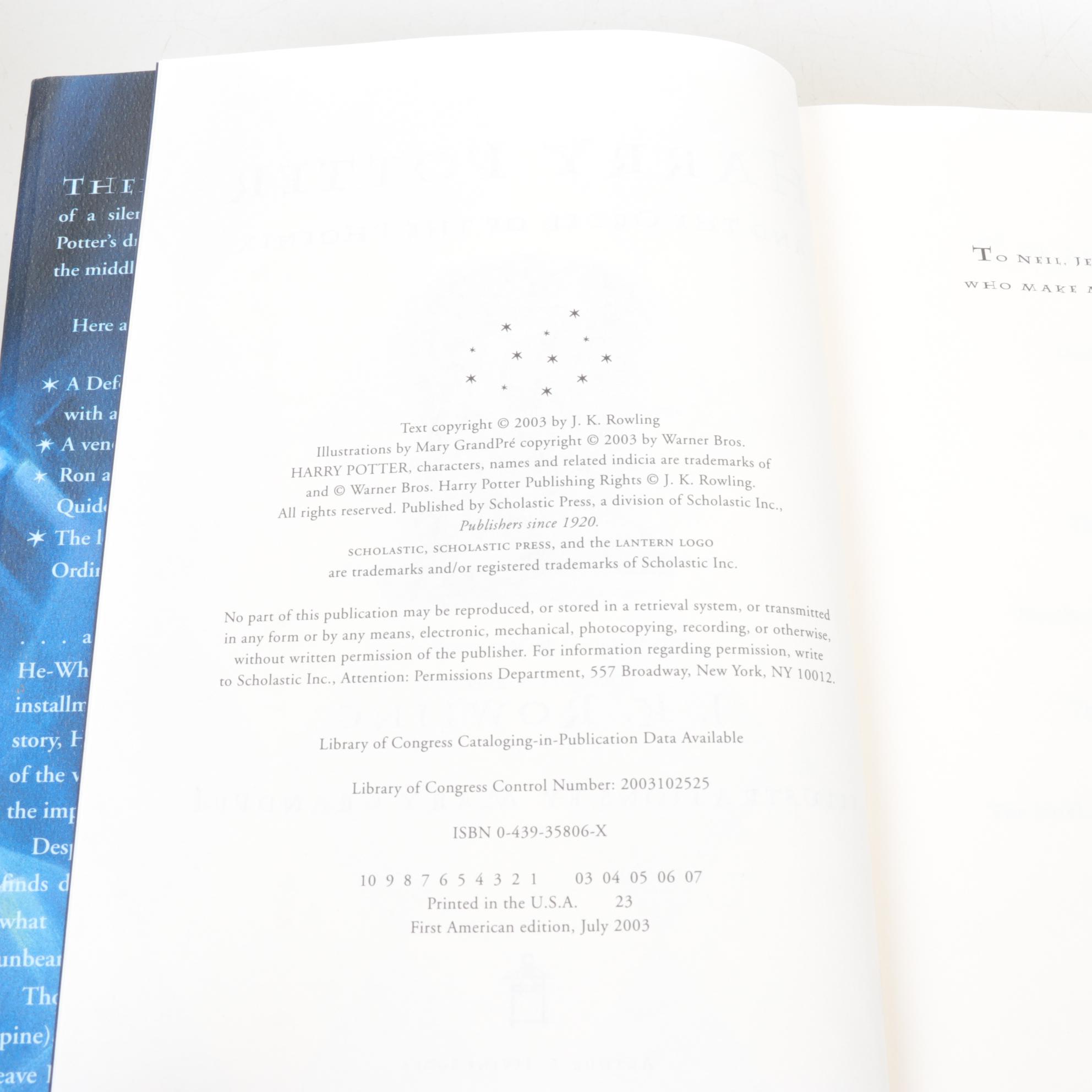 First American Edition "Harry Potter" Complete Series by J. K. Rowling