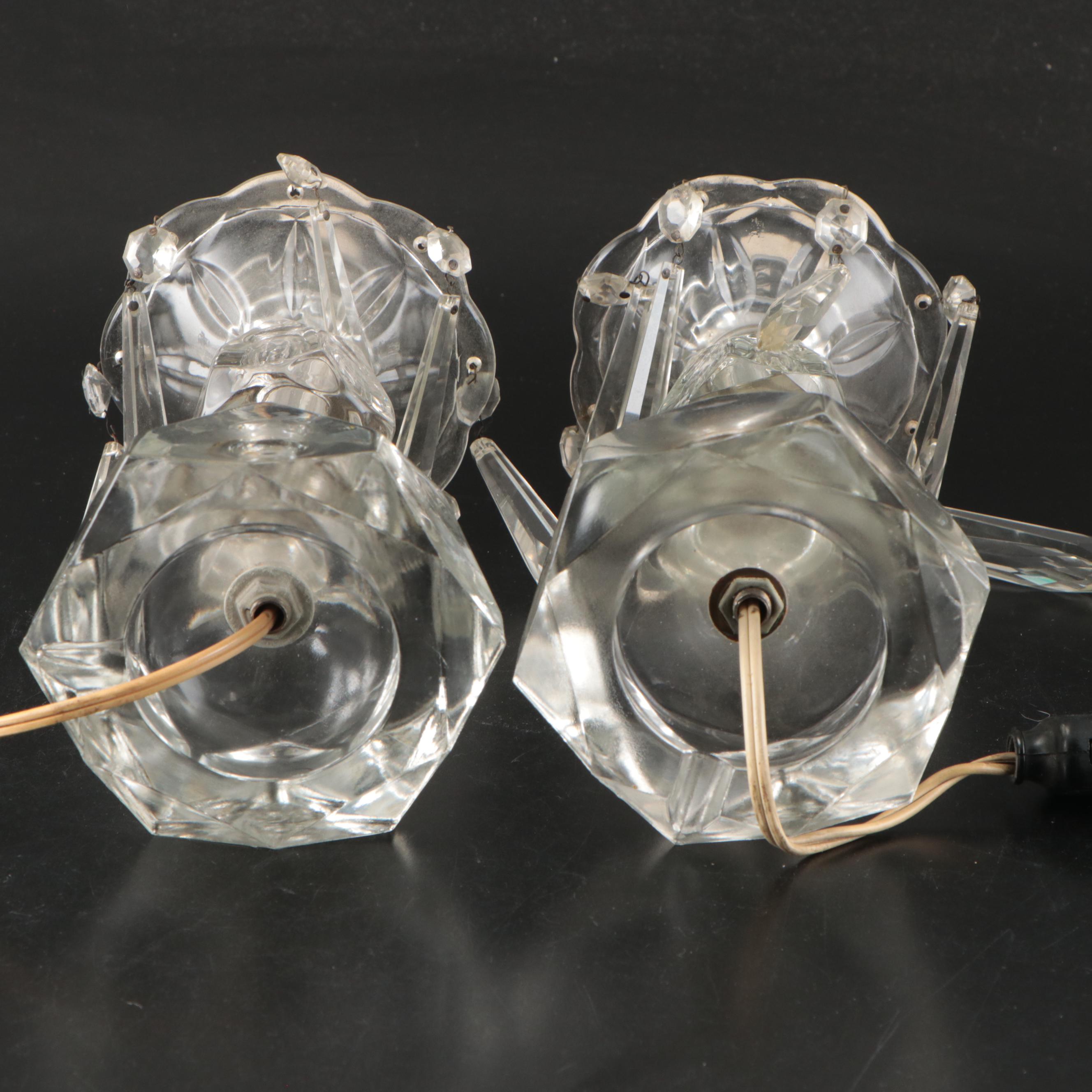 Neoclassical Style Candle Holders, Glass Mantle Lusters and Wall Sconces