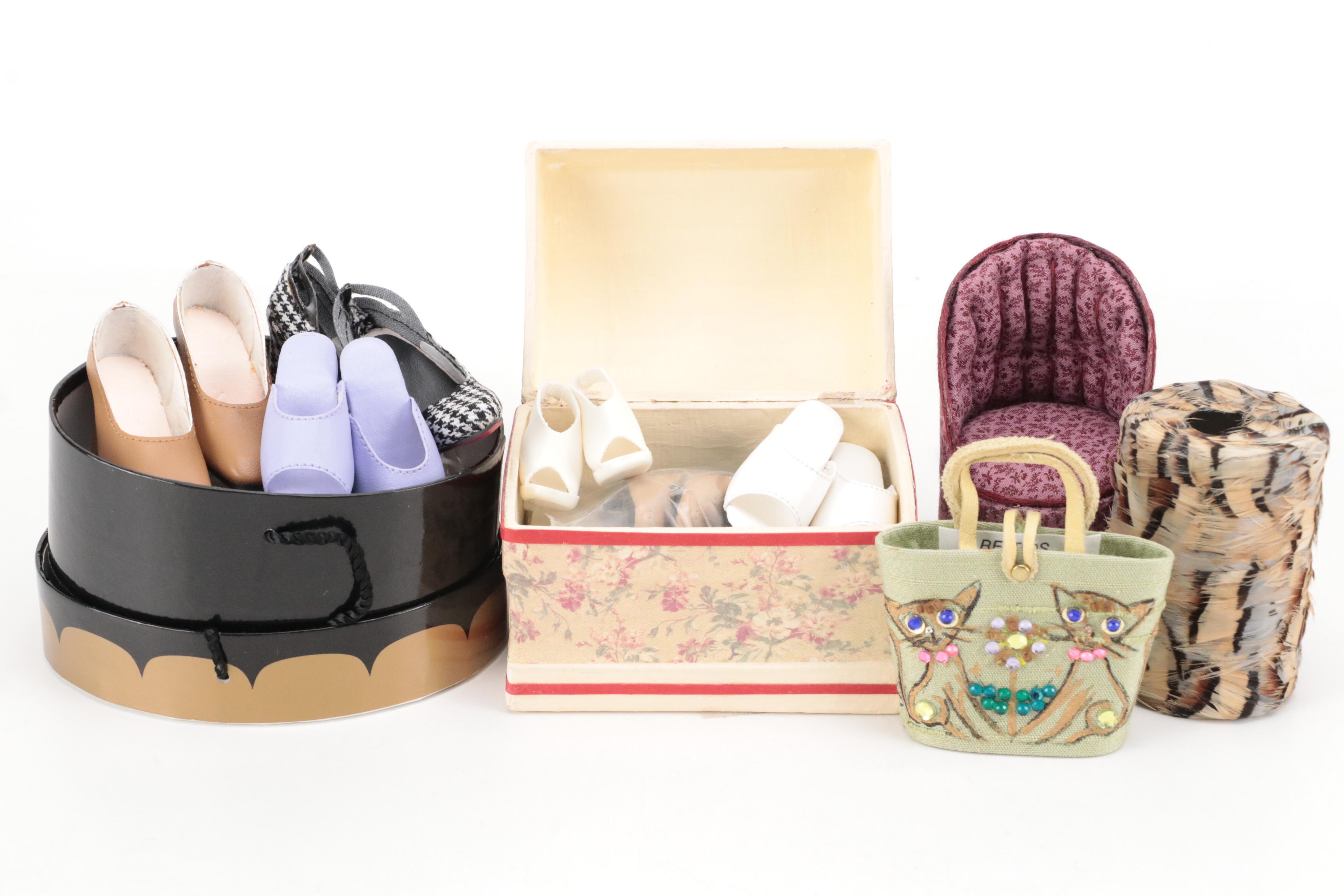 Doll Shoes and Accessories with Other Miniature Decor