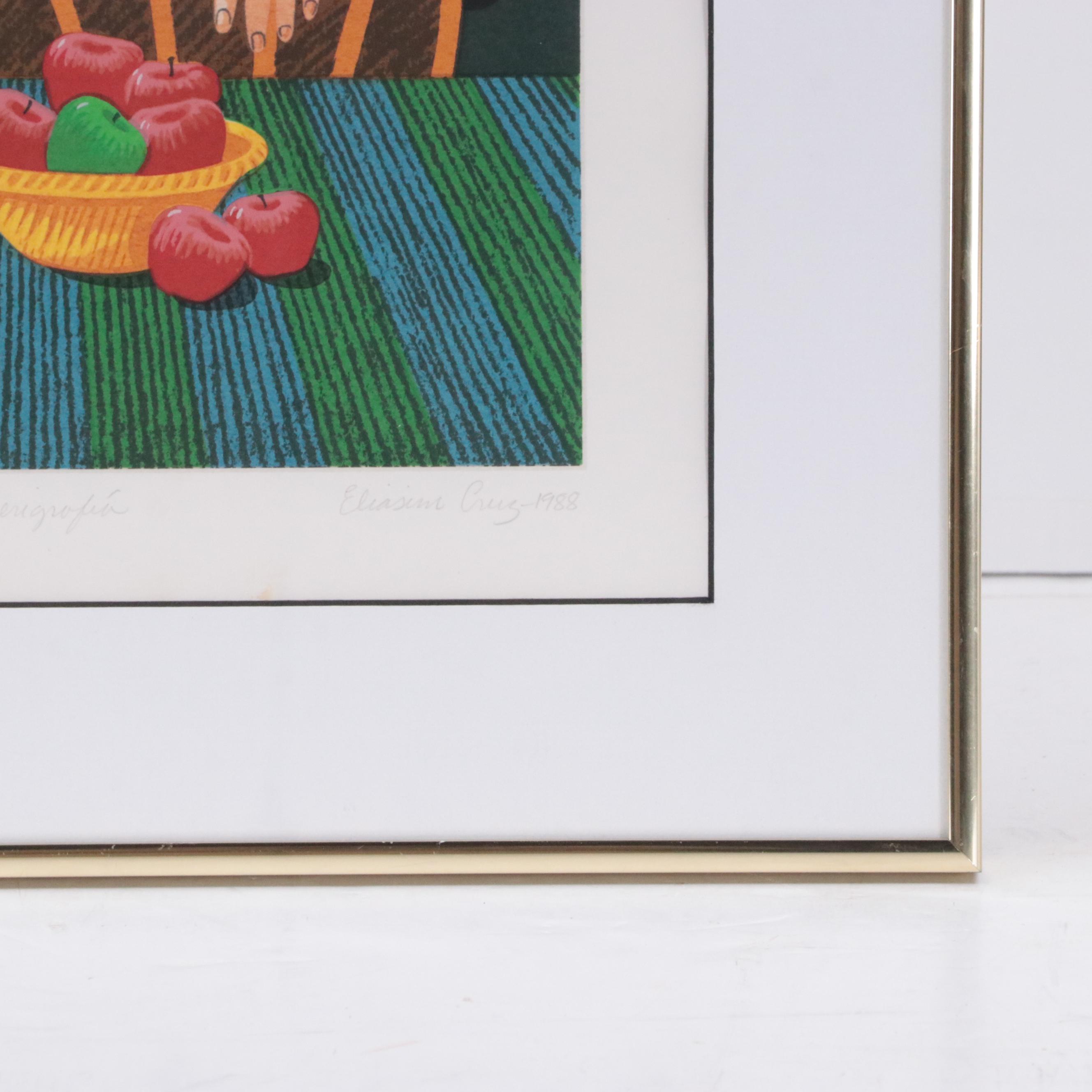 Eliasim Cruz Serigraph "Dama de las Manzanas," 1988