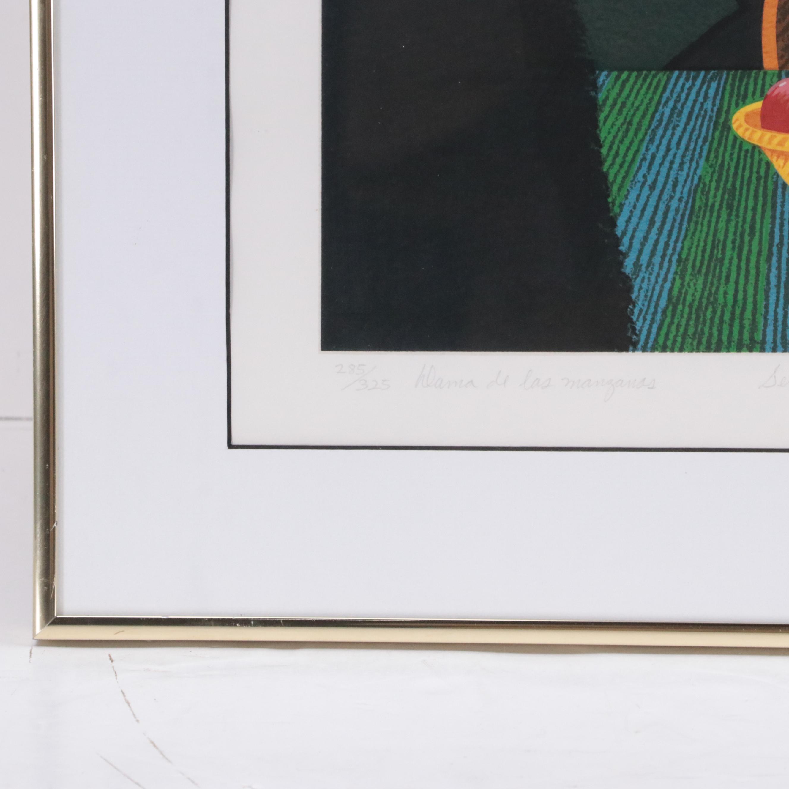 Eliasim Cruz Serigraph "Dama de las Manzanas," 1988