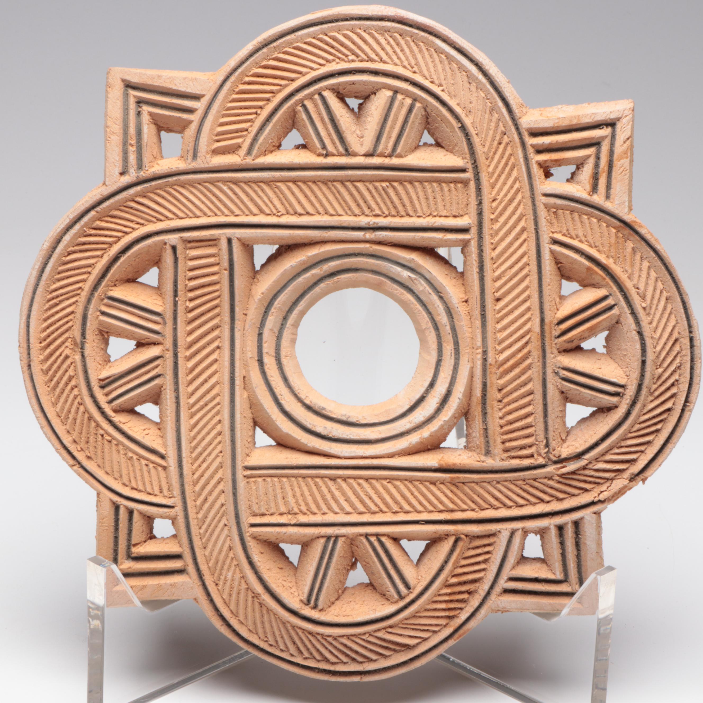 Nigerian Yoruba Hand-Carved Gourd Lantern Forms and Decorative Plaque