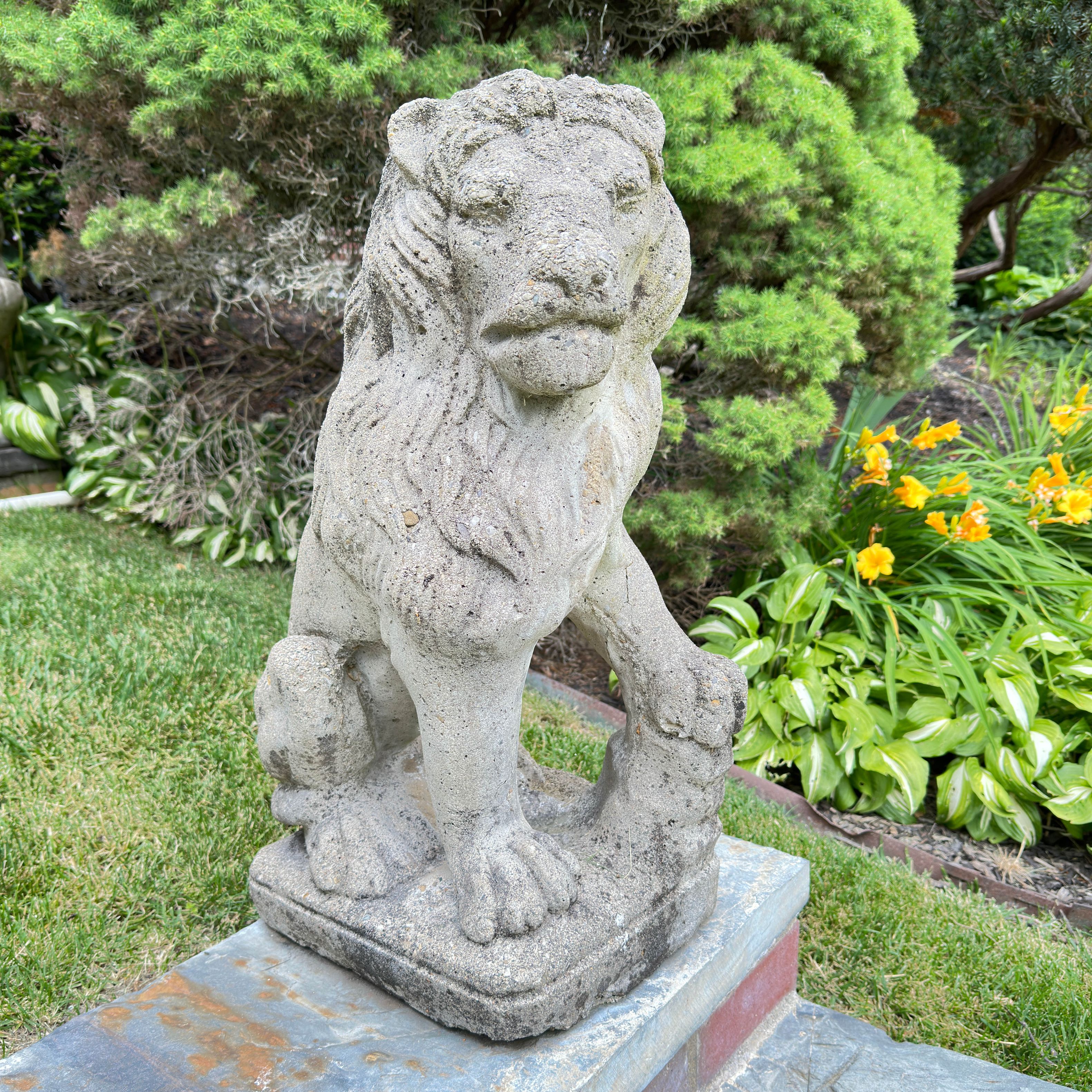 Cast Concrete Lion Garden Statue