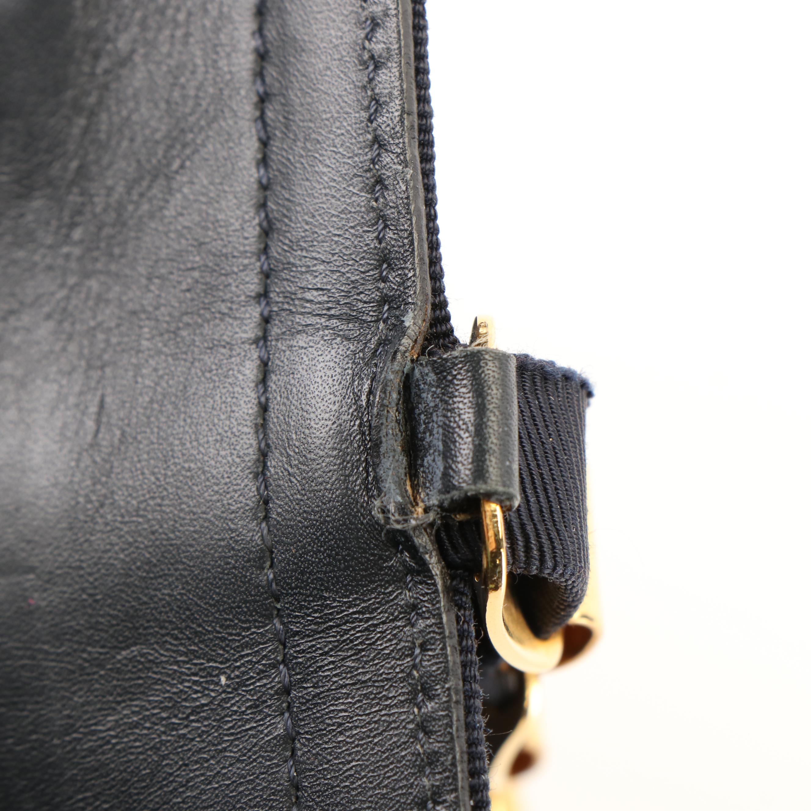 Salvatore Ferragamo Grosgrain Ribbon Tiered Chain Shoulder Bag