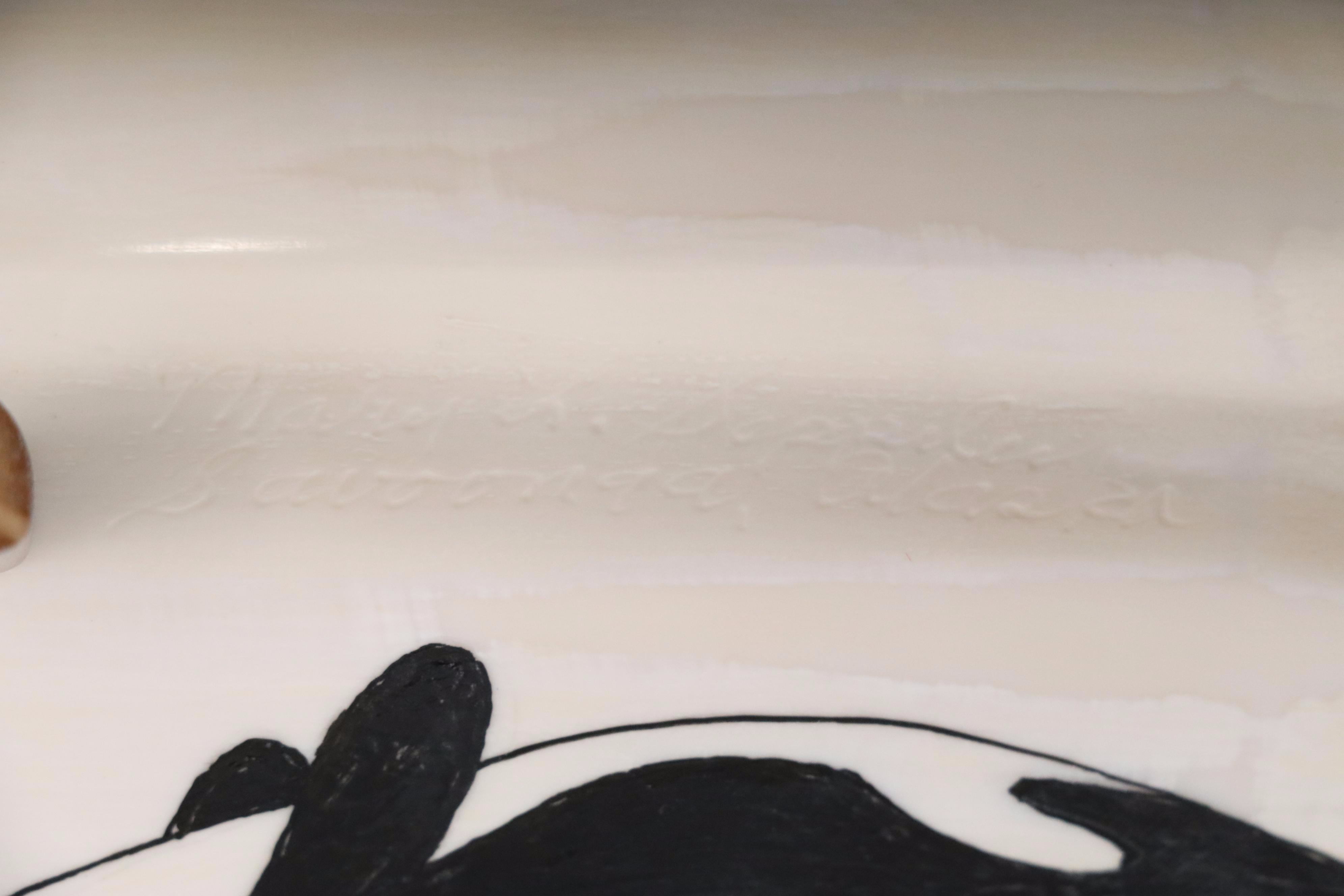 Inuit Hand-Carved Fossil Ivory and Walrus Tusk Dog Sled with Musher in Fur