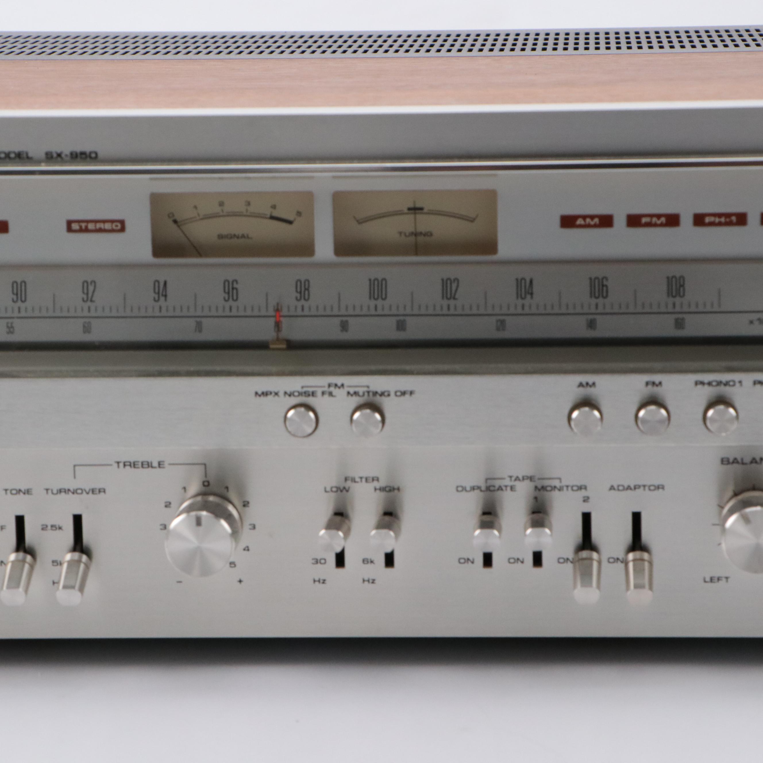 Pioneer AM/FM Stereo Receiver Model SX-950 with Veneer Cabinet, 1970s