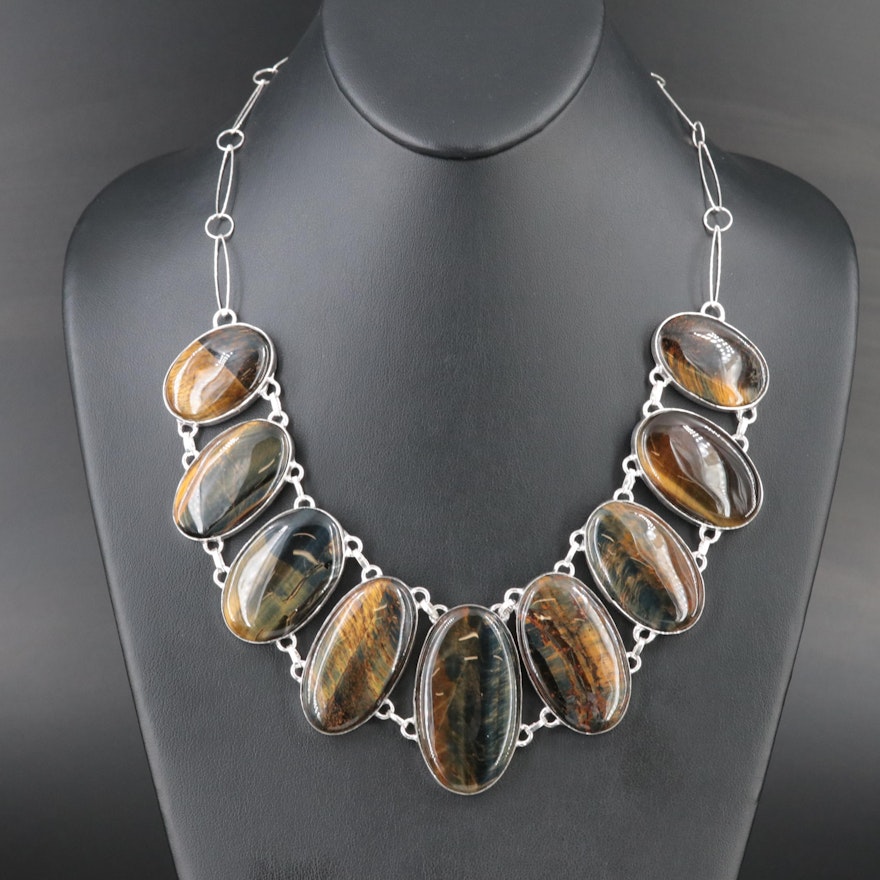 Tiger's Eye Plastron Necklace