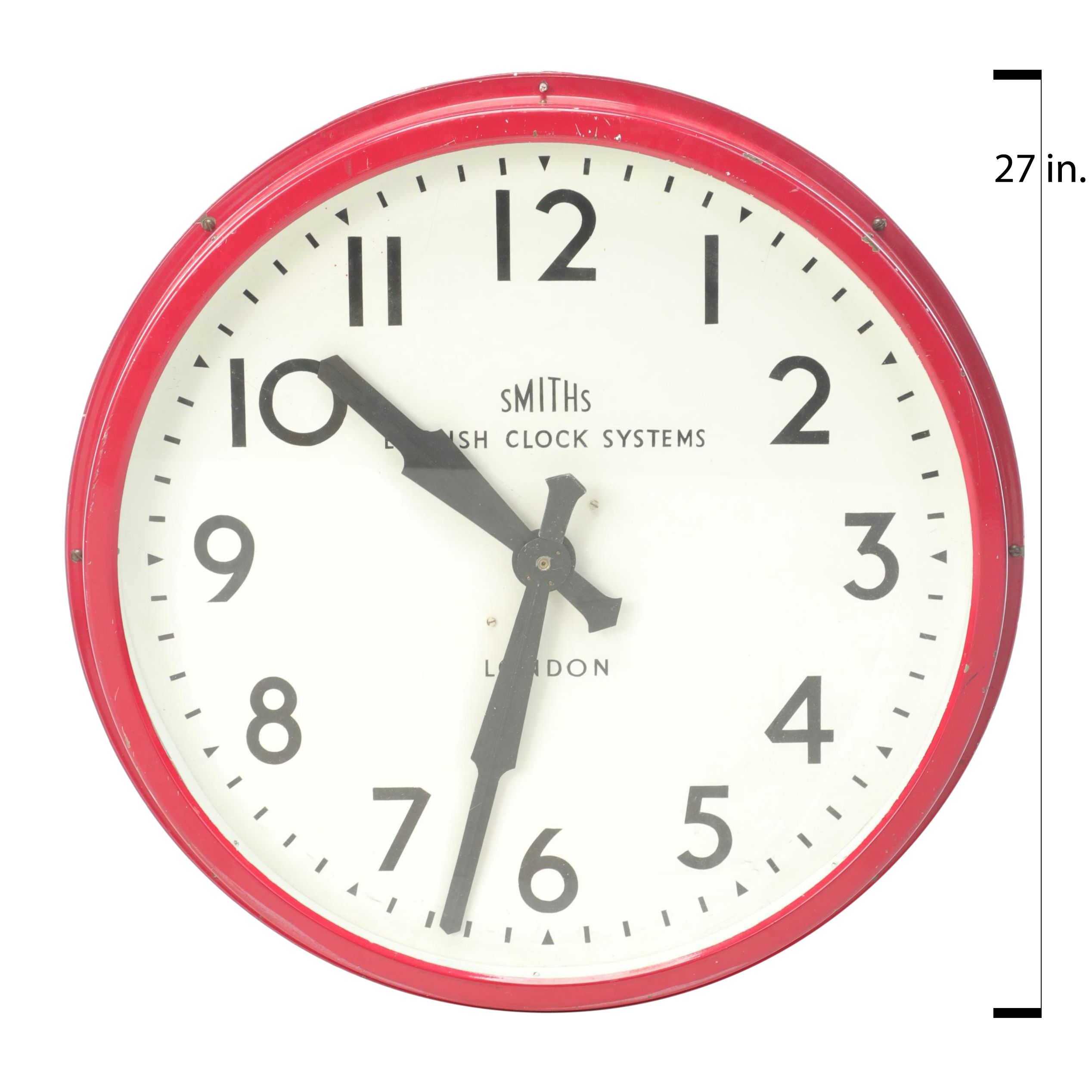 Vintage Industrial Factory Wall Clock by Smiths English Clock Systems of London