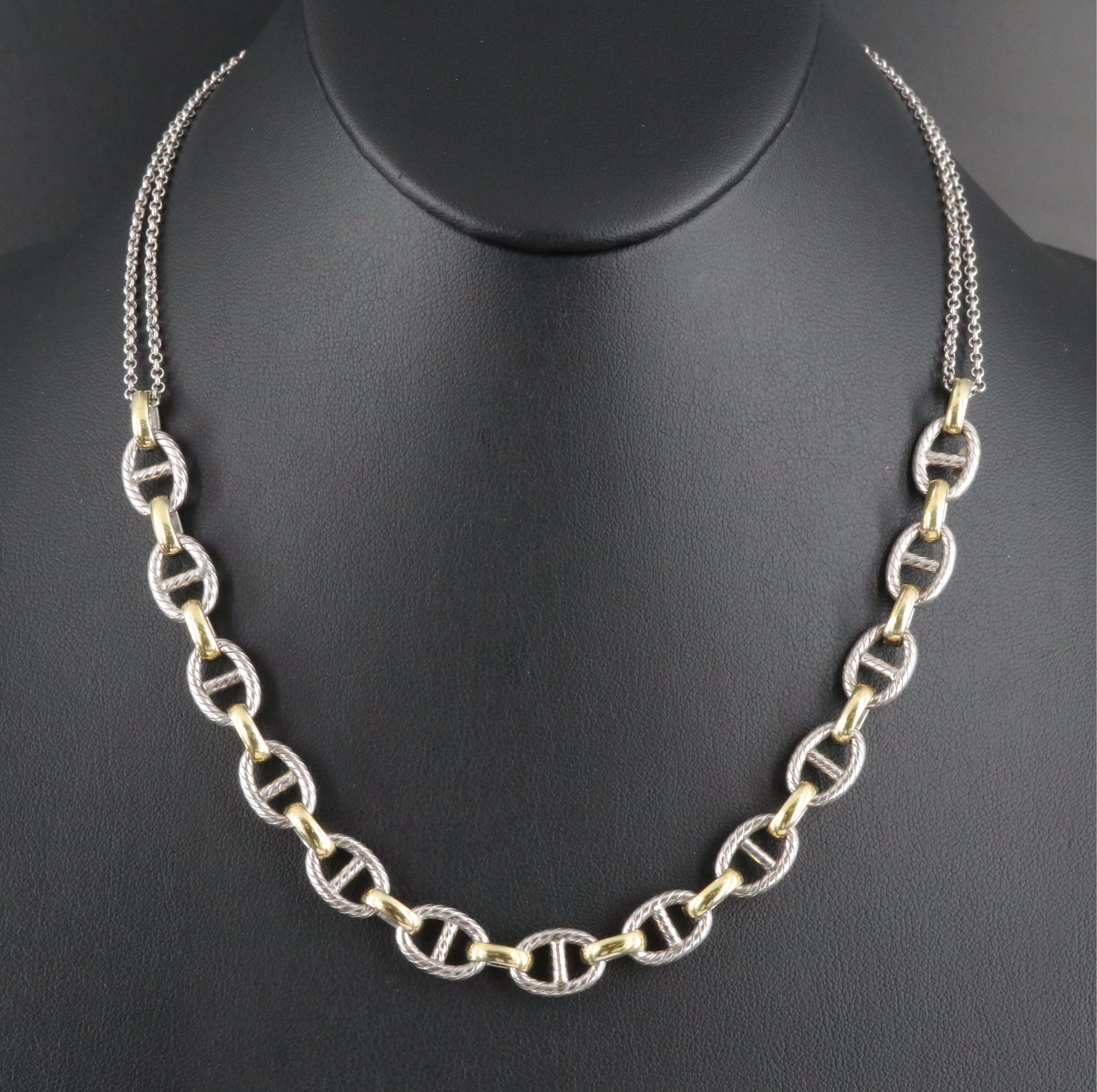Italian Dyadema Sterling Necklace with 14K Accents