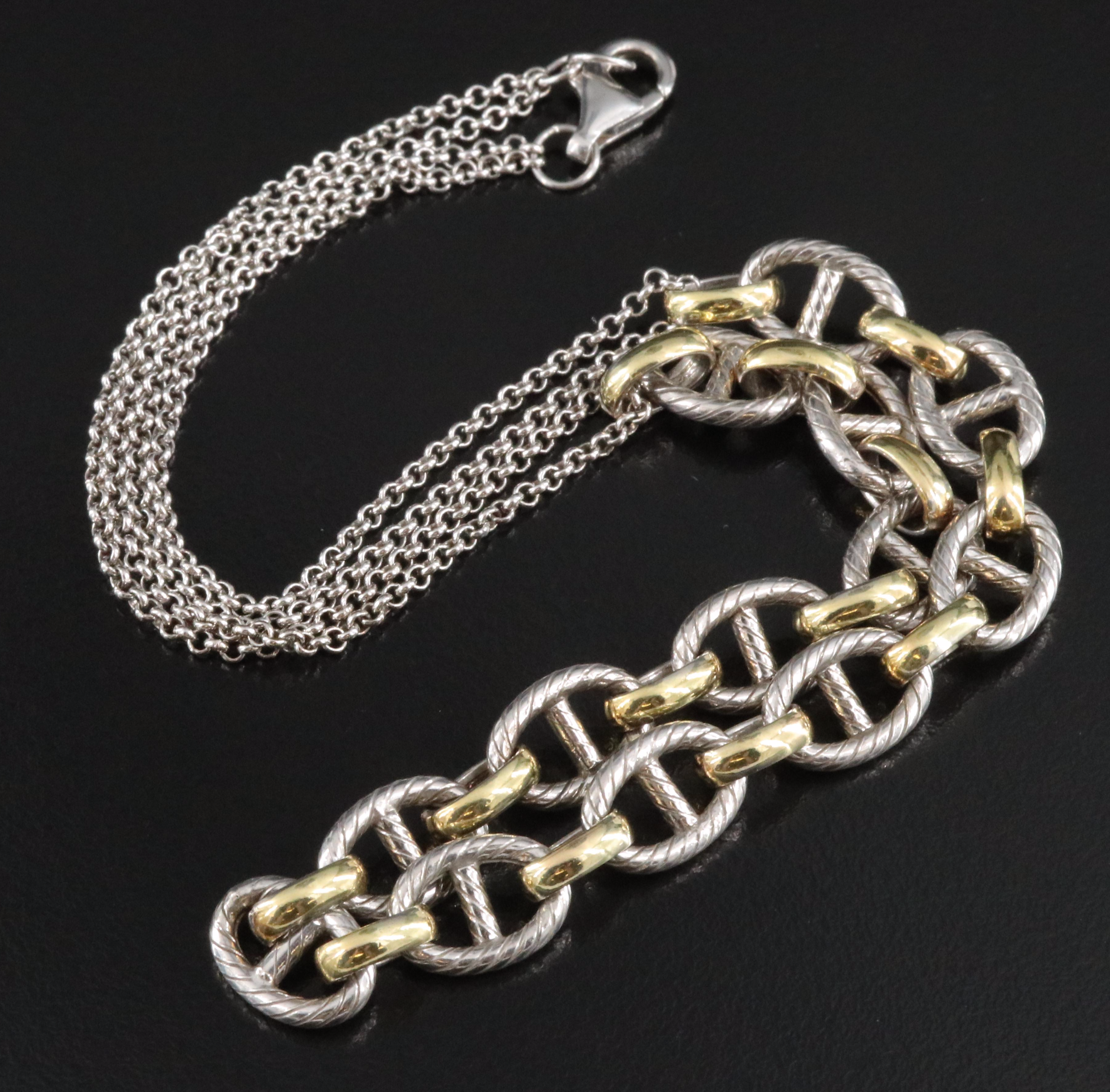 Italian Dyadema Sterling Necklace with 14K Accents