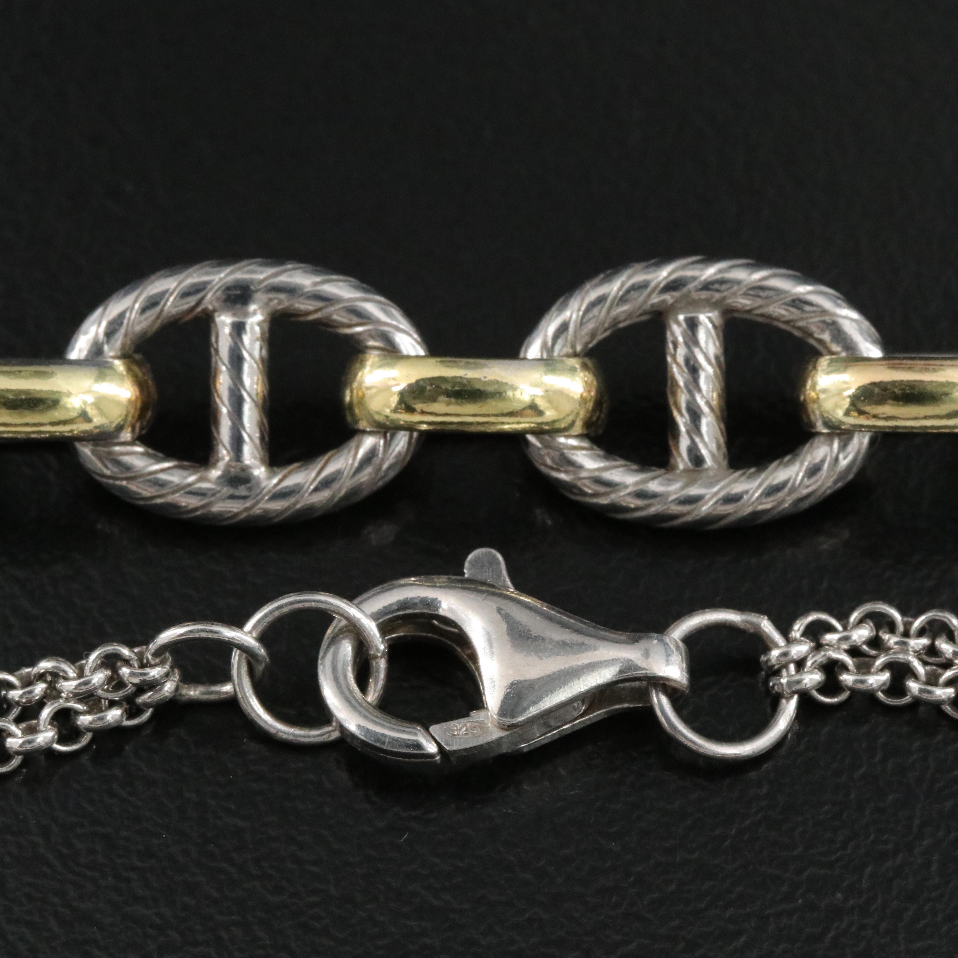 Italian Dyadema Sterling Necklace with 14K Accents