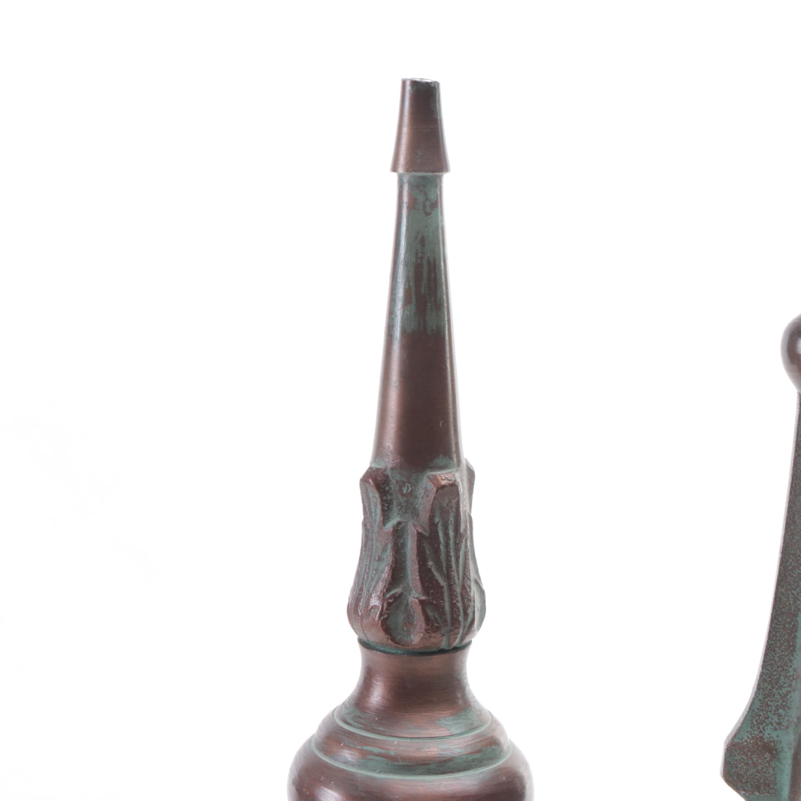 Forced Patina Cast Metal Decorative Finials