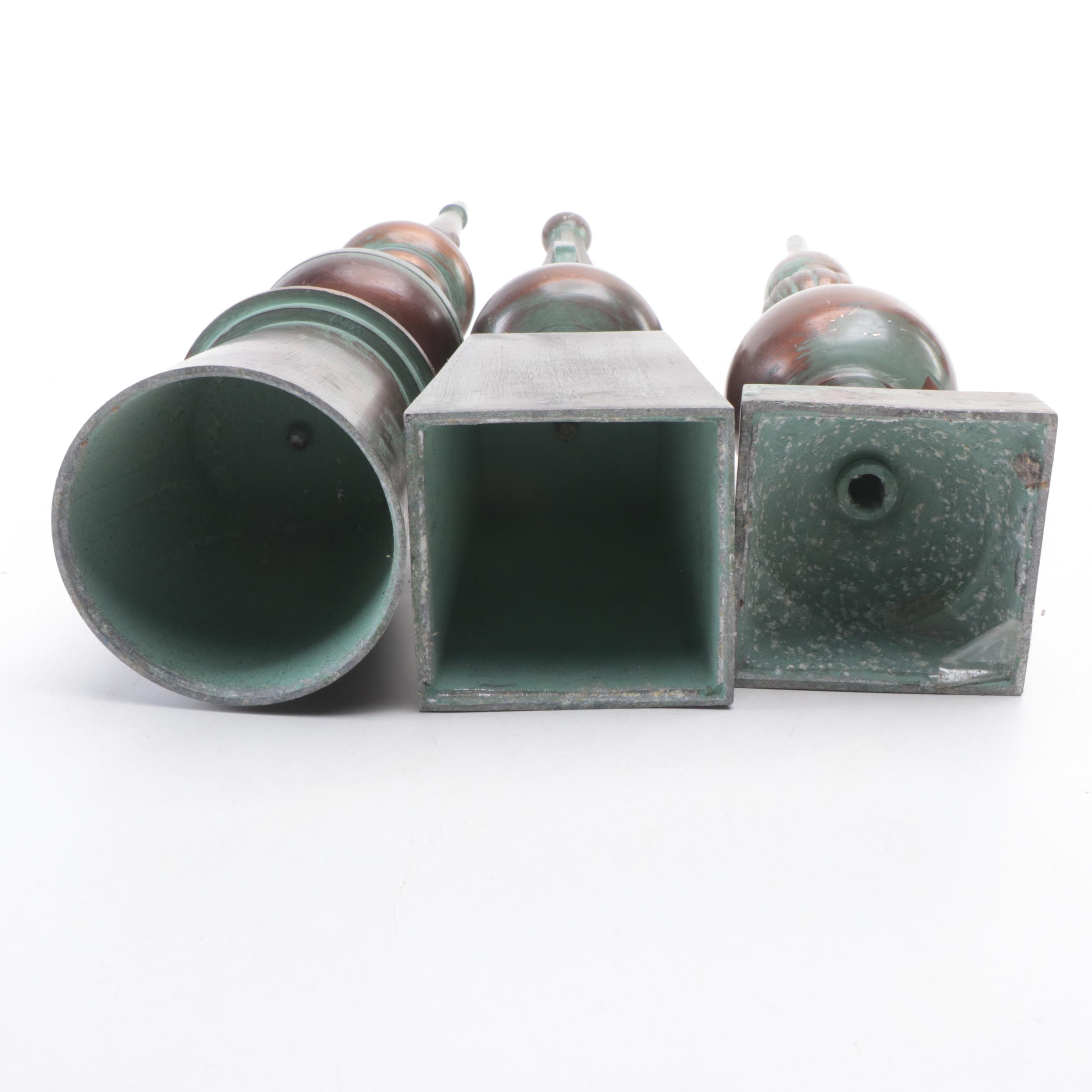 Forced Patina Cast Metal Decorative Finials