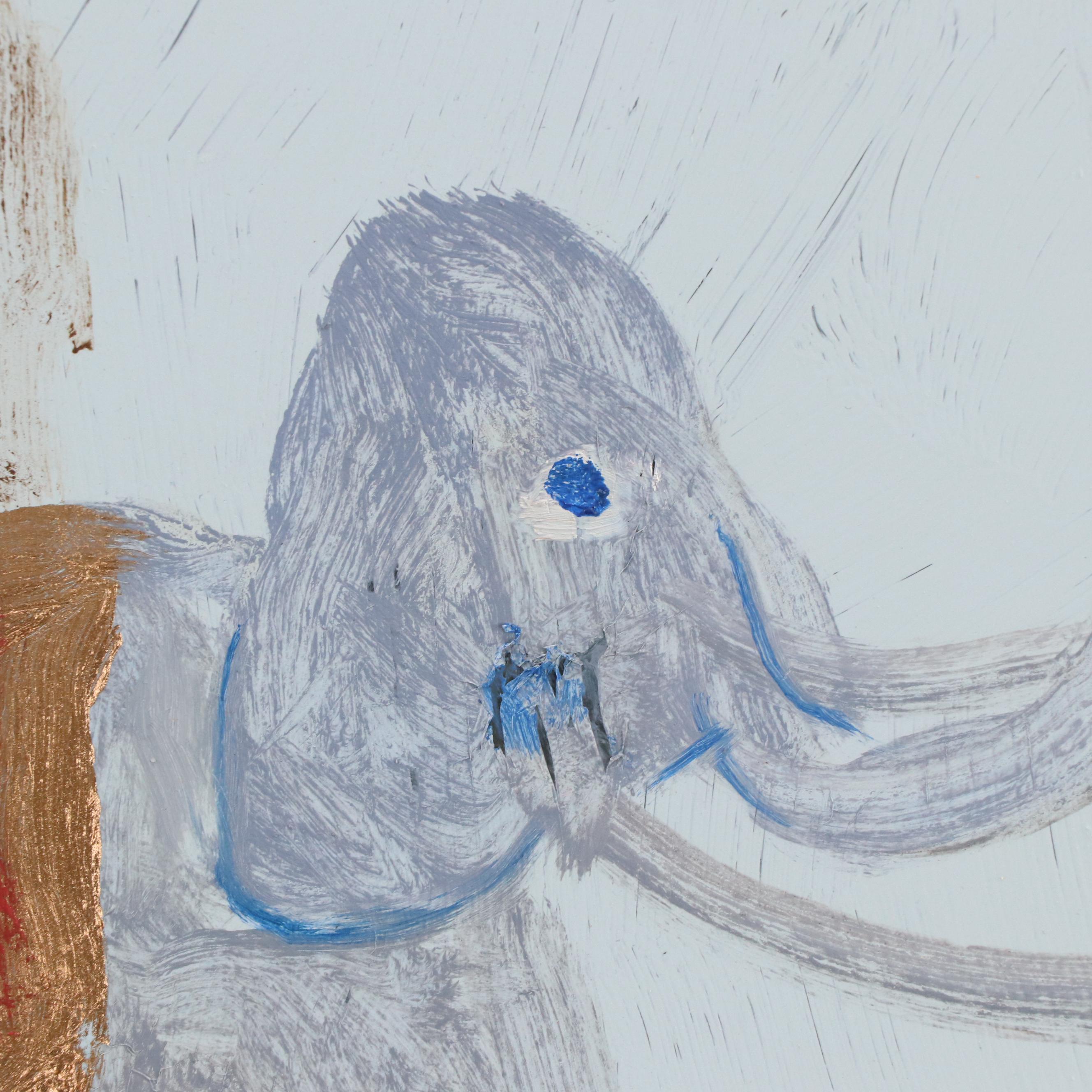 Philip the Transplant Mixed Media Painting "Elephant," 2023