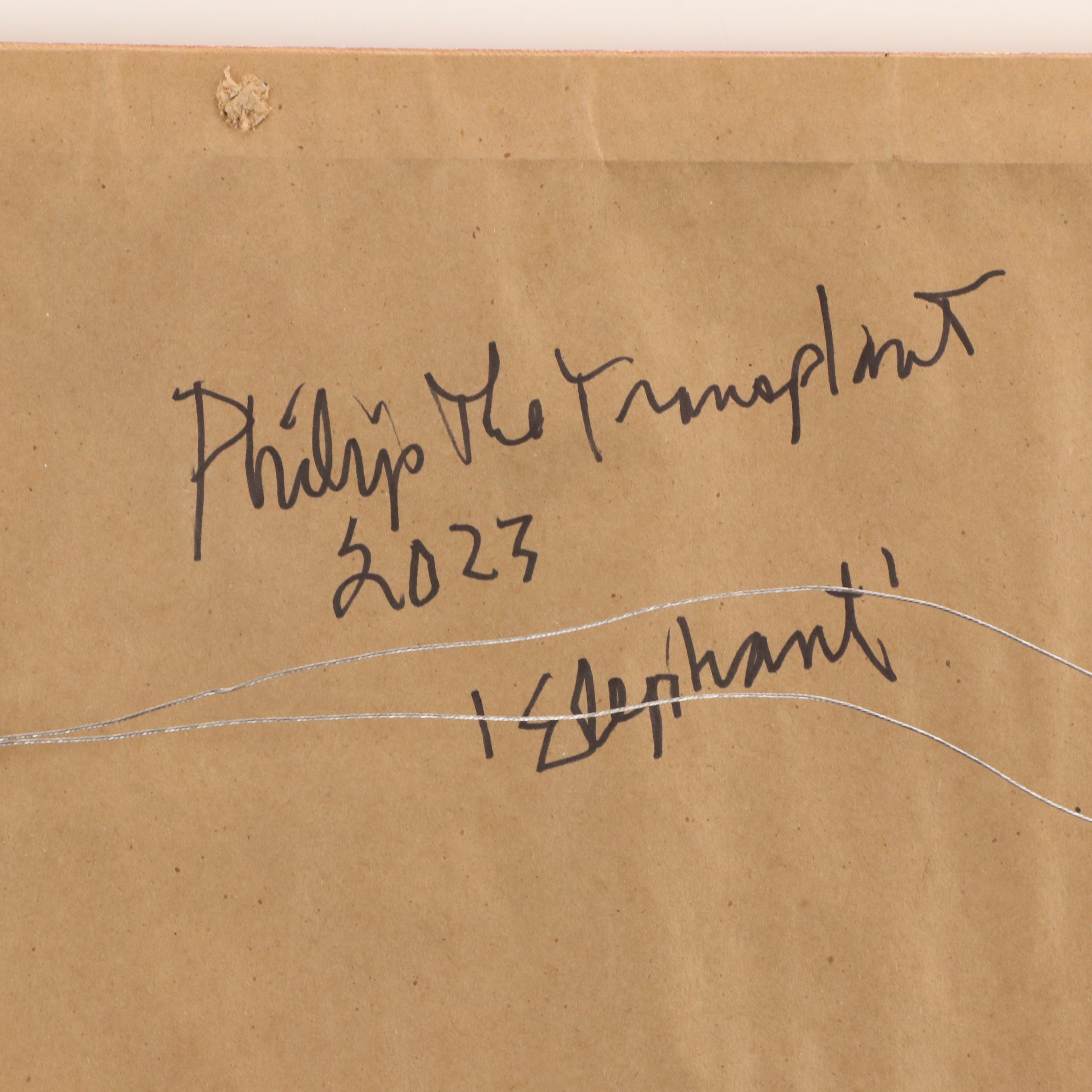 Philip the Transplant Mixed Media Painting "Elephant," 2023