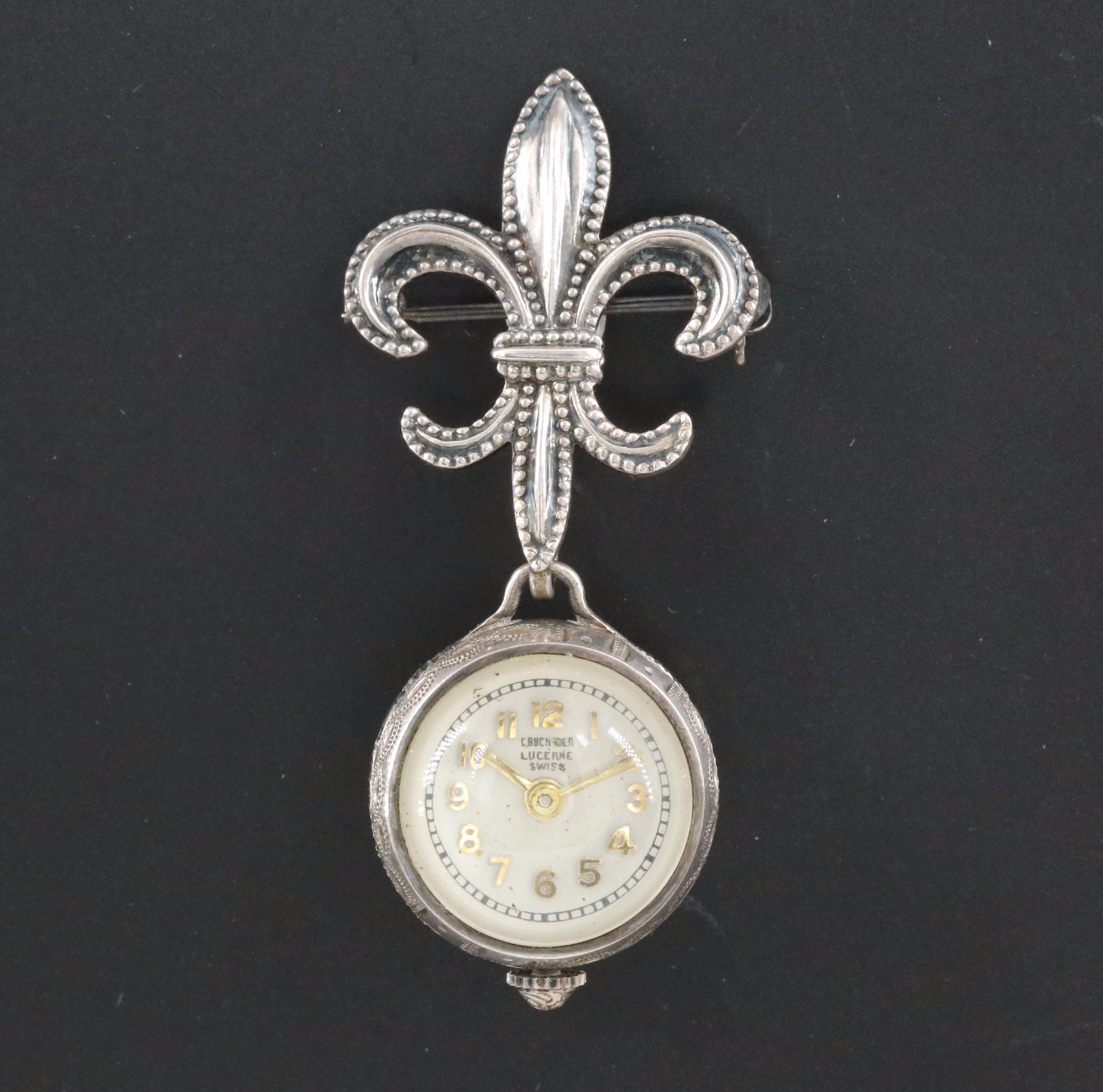 C. Bucherer Swiss Stem Wind Pendant Watch