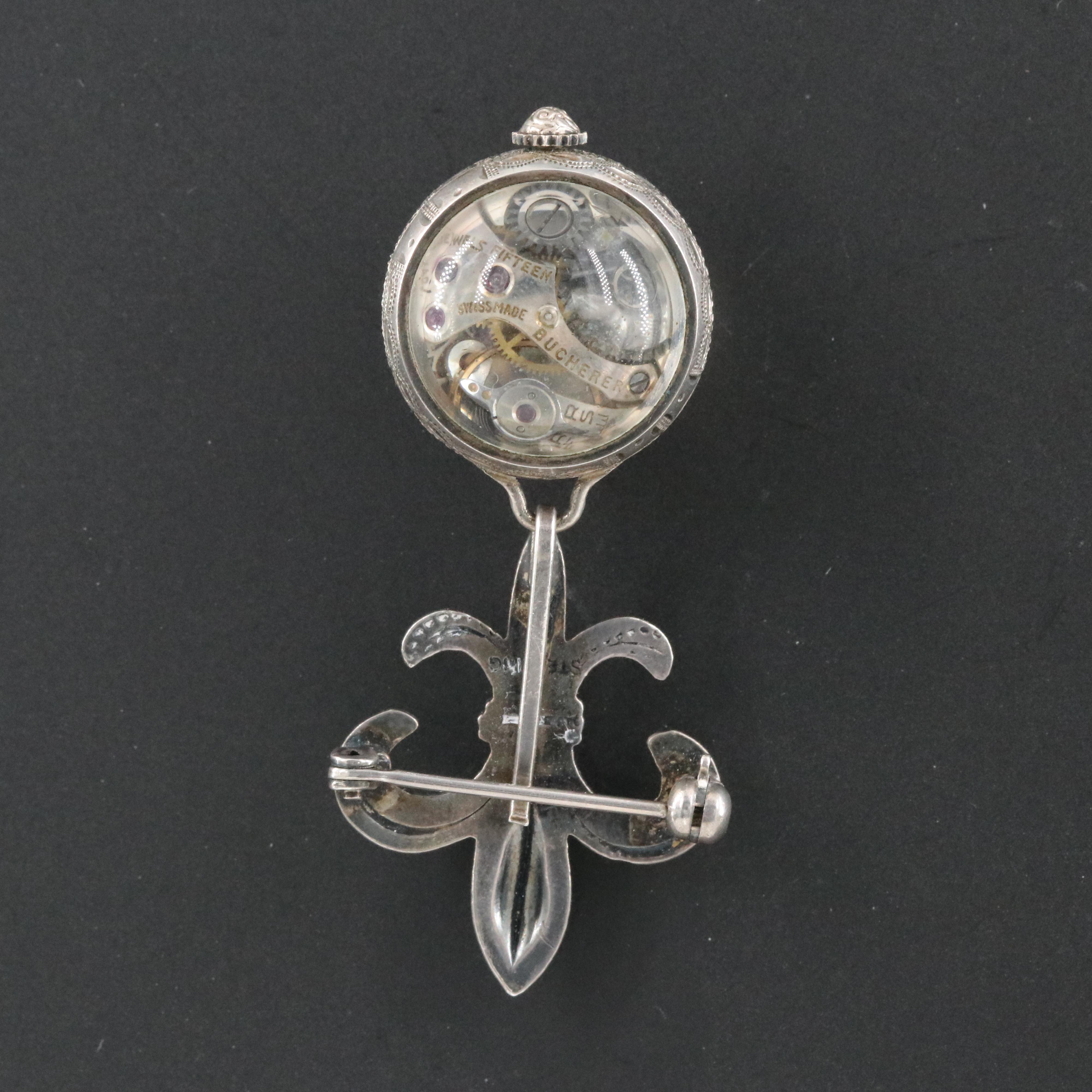 C. Bucherer Swiss Stem Wind Pendant Watch