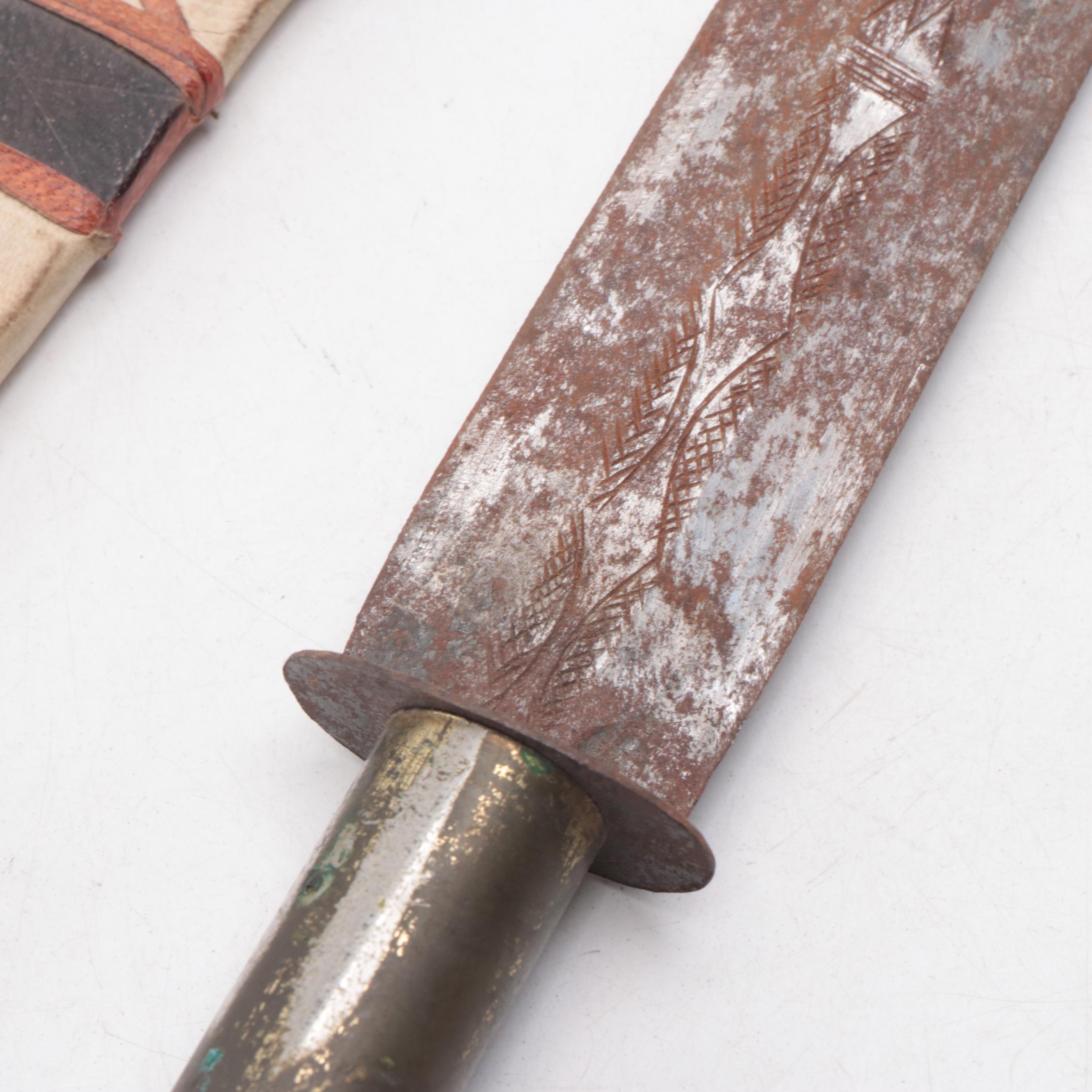 Souvenir Tuareg Dagger With Hand Scythe, Yoruba "Ada Ogun", Luba Spear, More