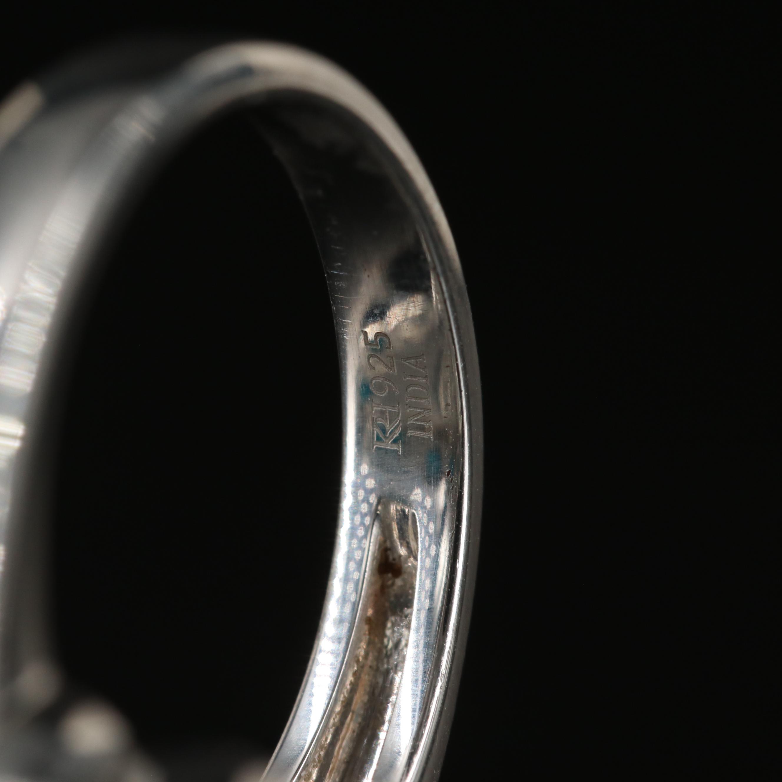 Sterling Amber and Turquoise Navette Ring