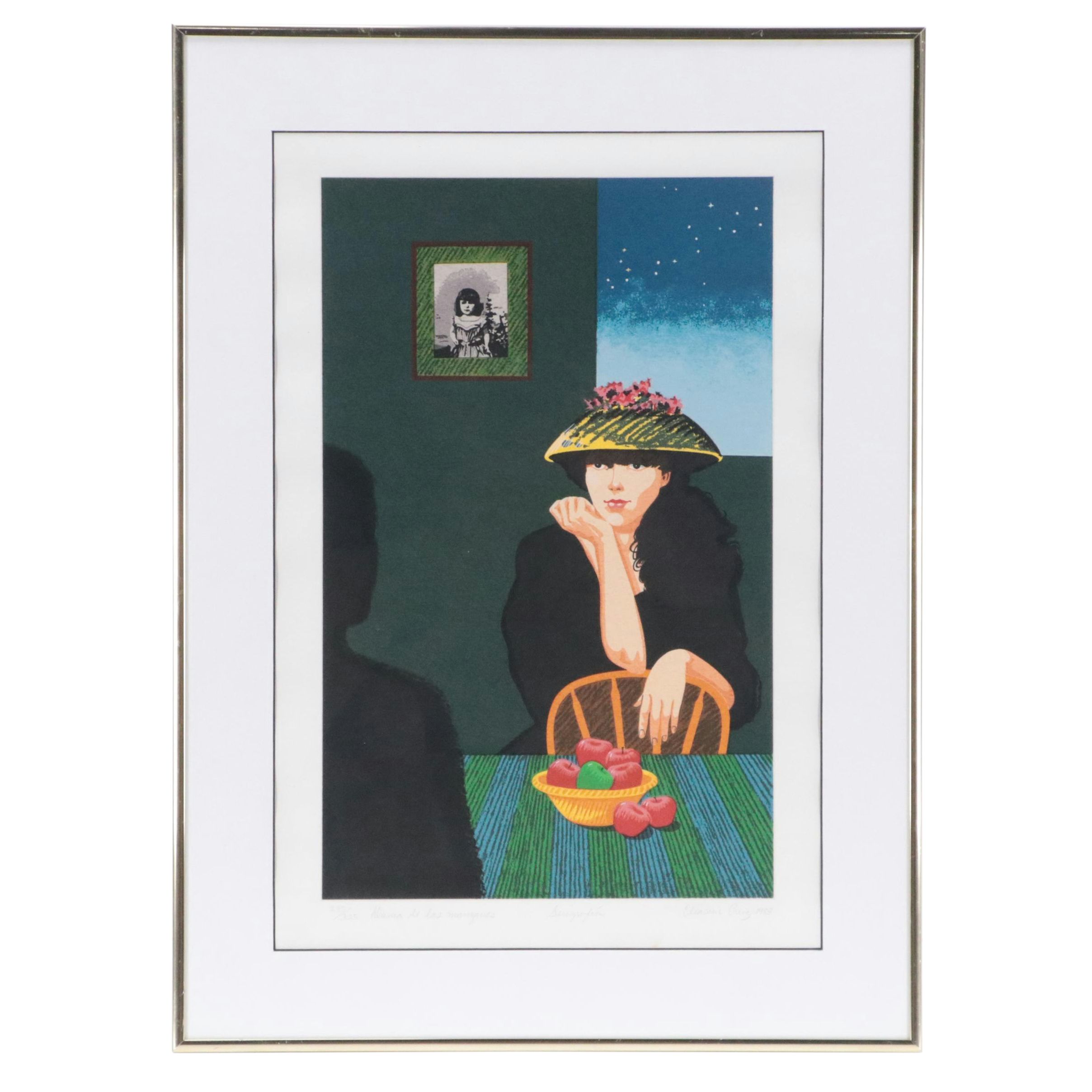 Eliasim Cruz Serigraph "Dama de las Manzanas," 1988