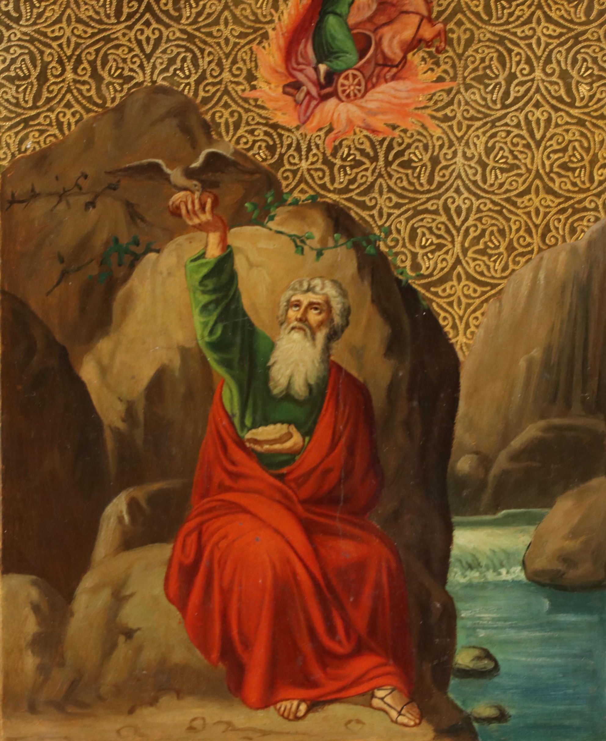 Russian Icon of St. Elias and His Fiery Ascension into Heaven, 19th Century