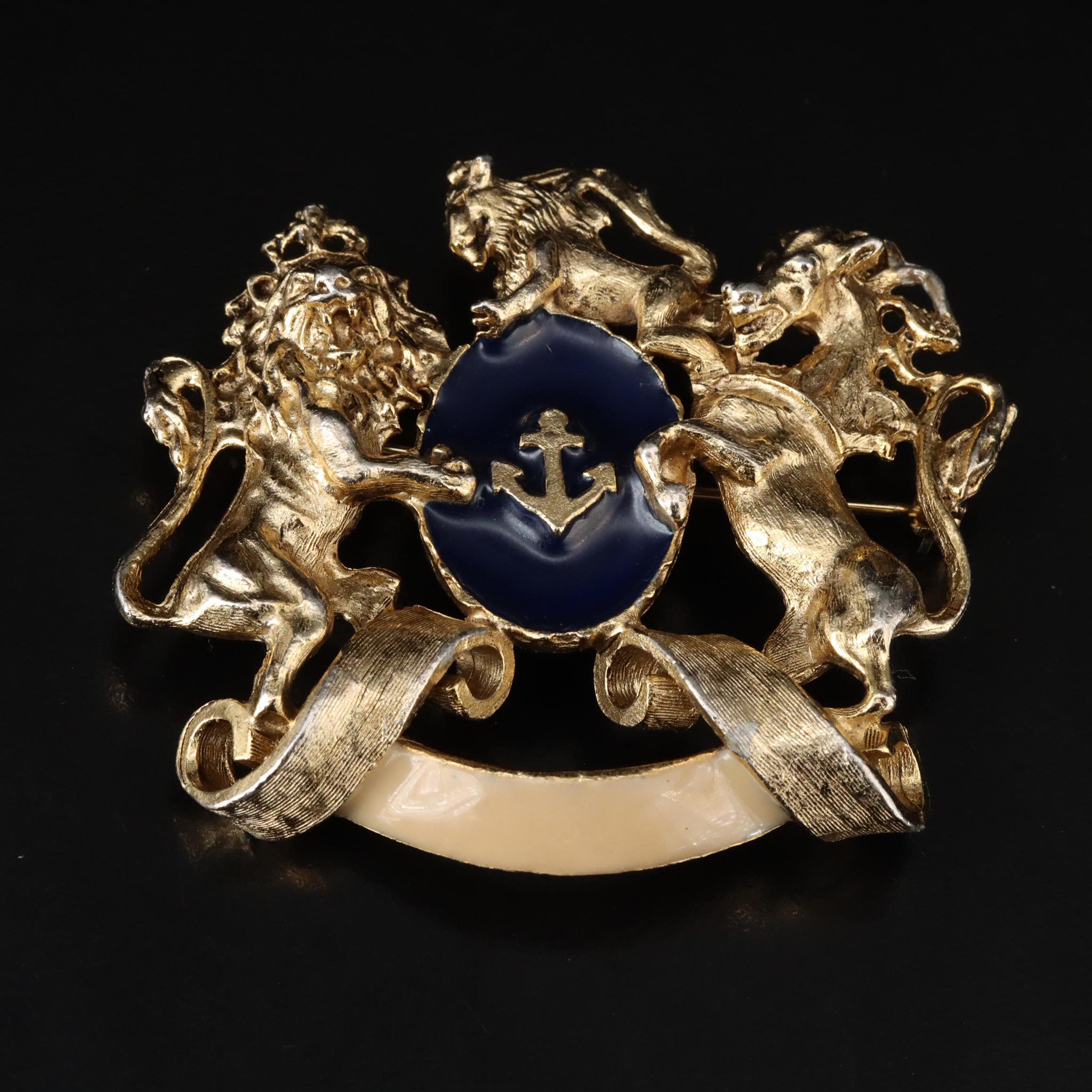 Tancer II Enamel Coat of Arms Brooch