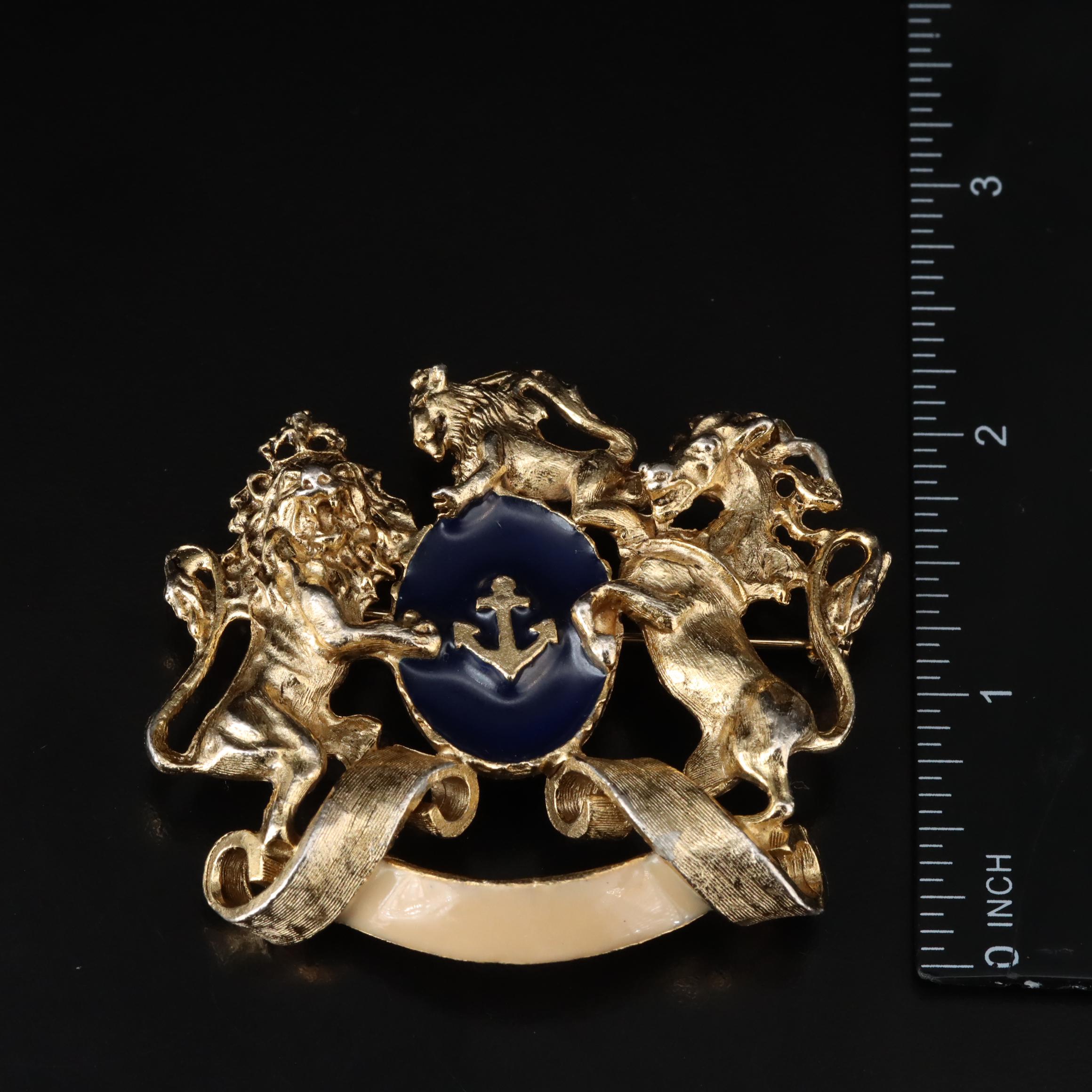 Tancer II Enamel Coat of Arms Brooch