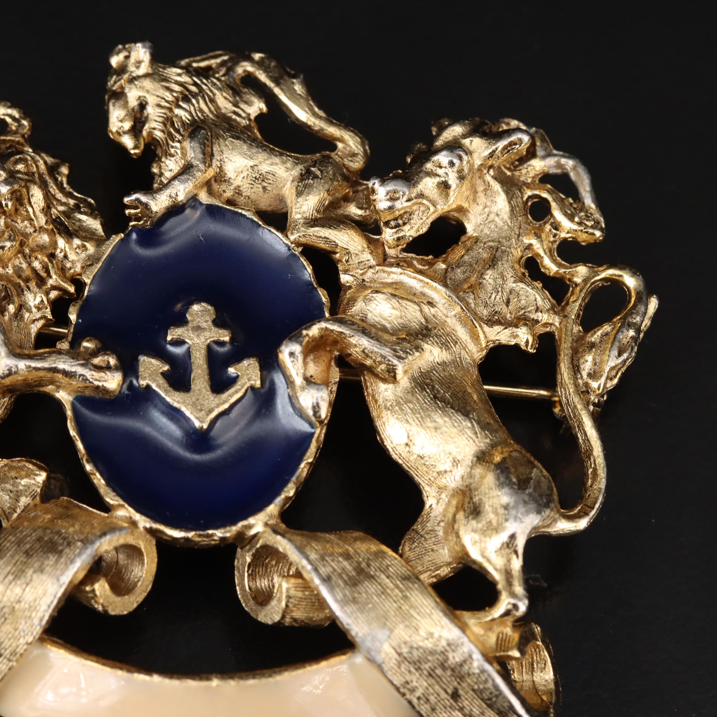 Tancer II Enamel Coat of Arms Brooch