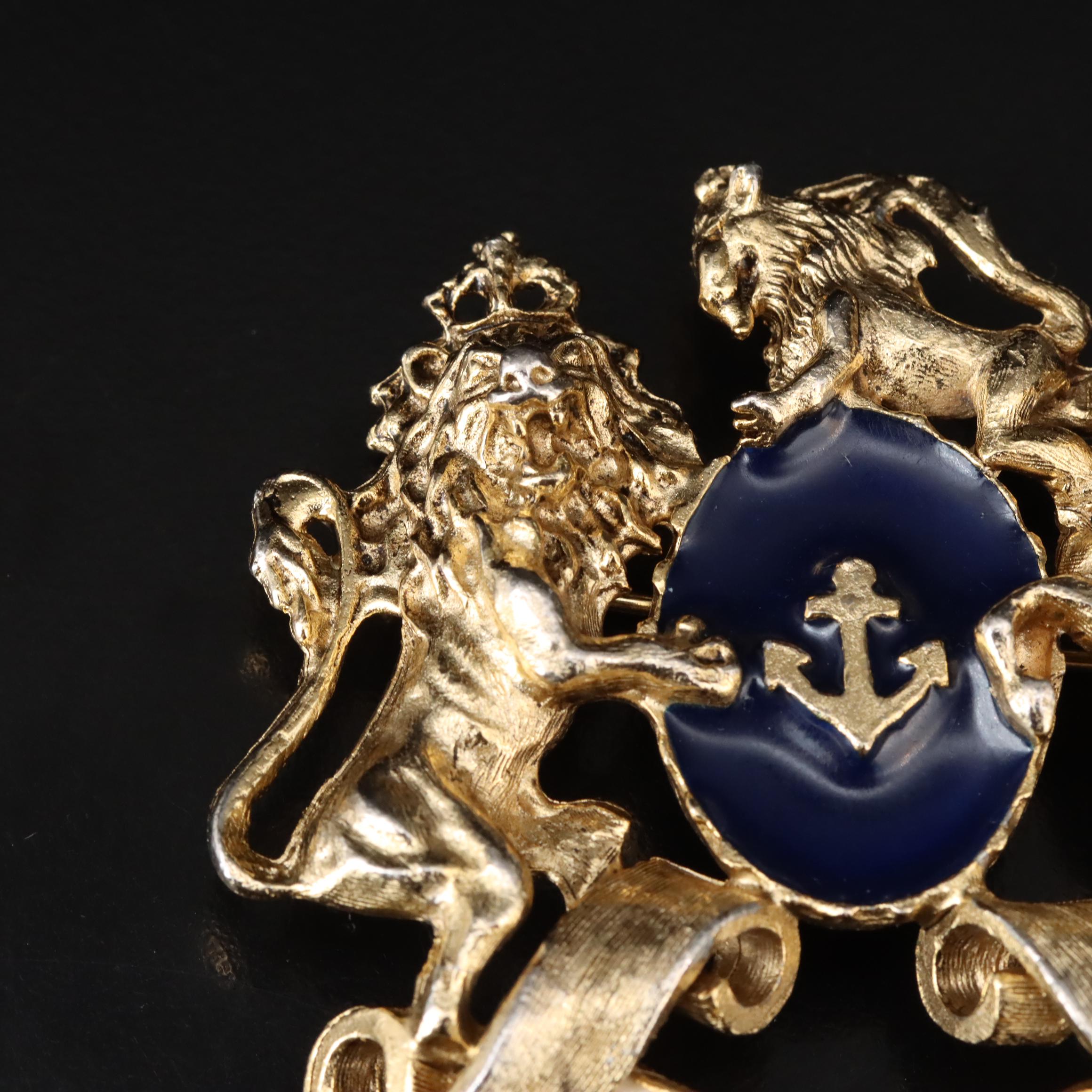 Tancer II Enamel Coat of Arms Brooch