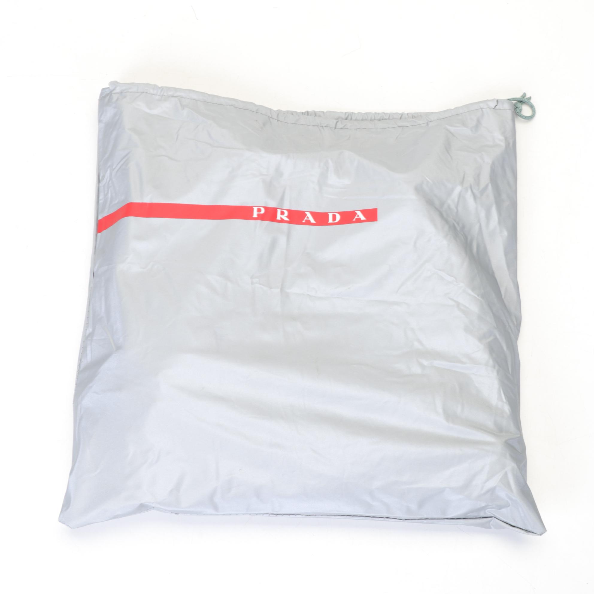 Prada Nero Soft Calf Bowler Bag With Pleated Top