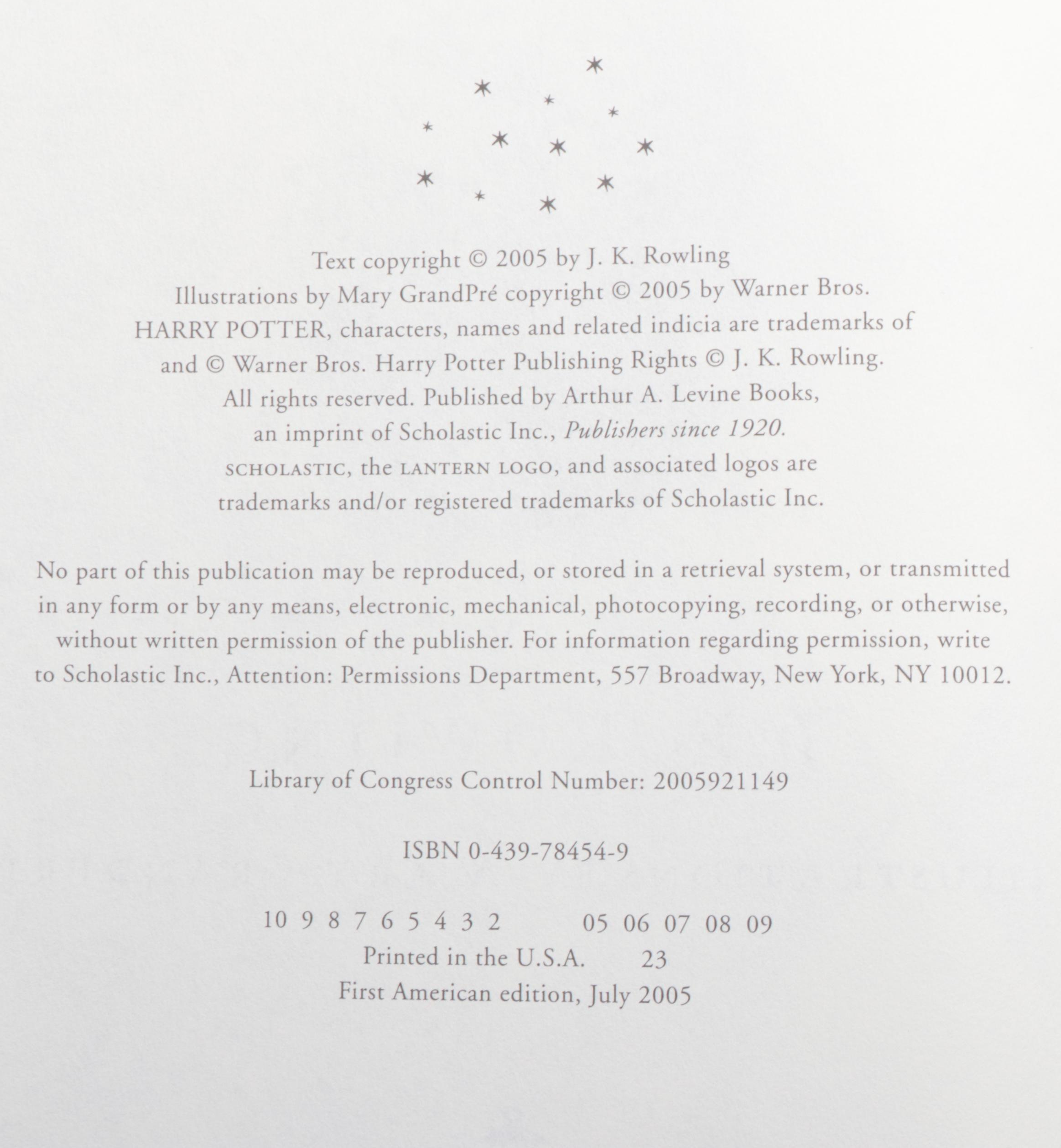 First American Edition "Harry Potter" Complete Series by J. K. Rowling