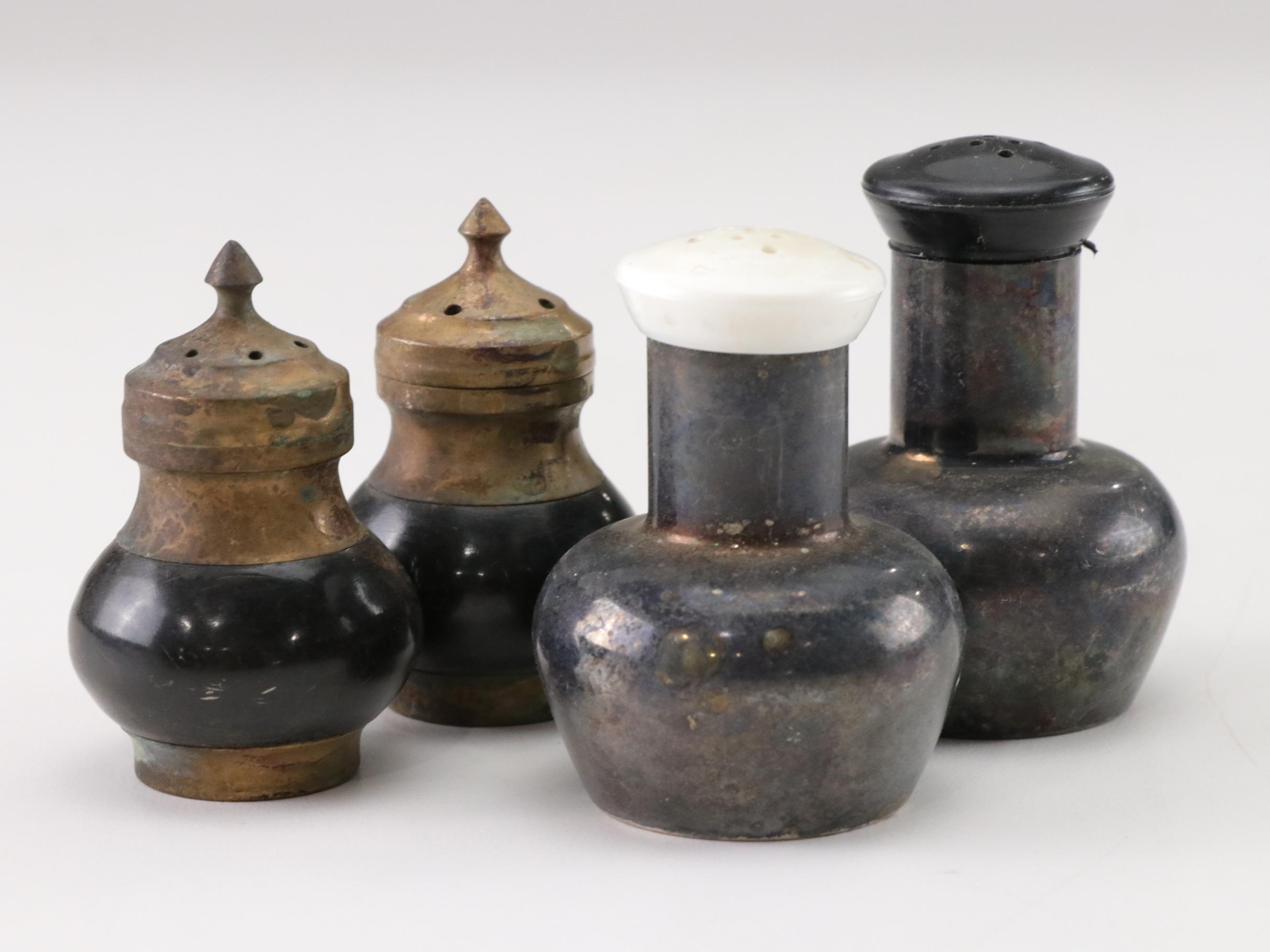 Salt and Pepper Shakers in Glass, Plastic, Ceramic, Metal, and Stone