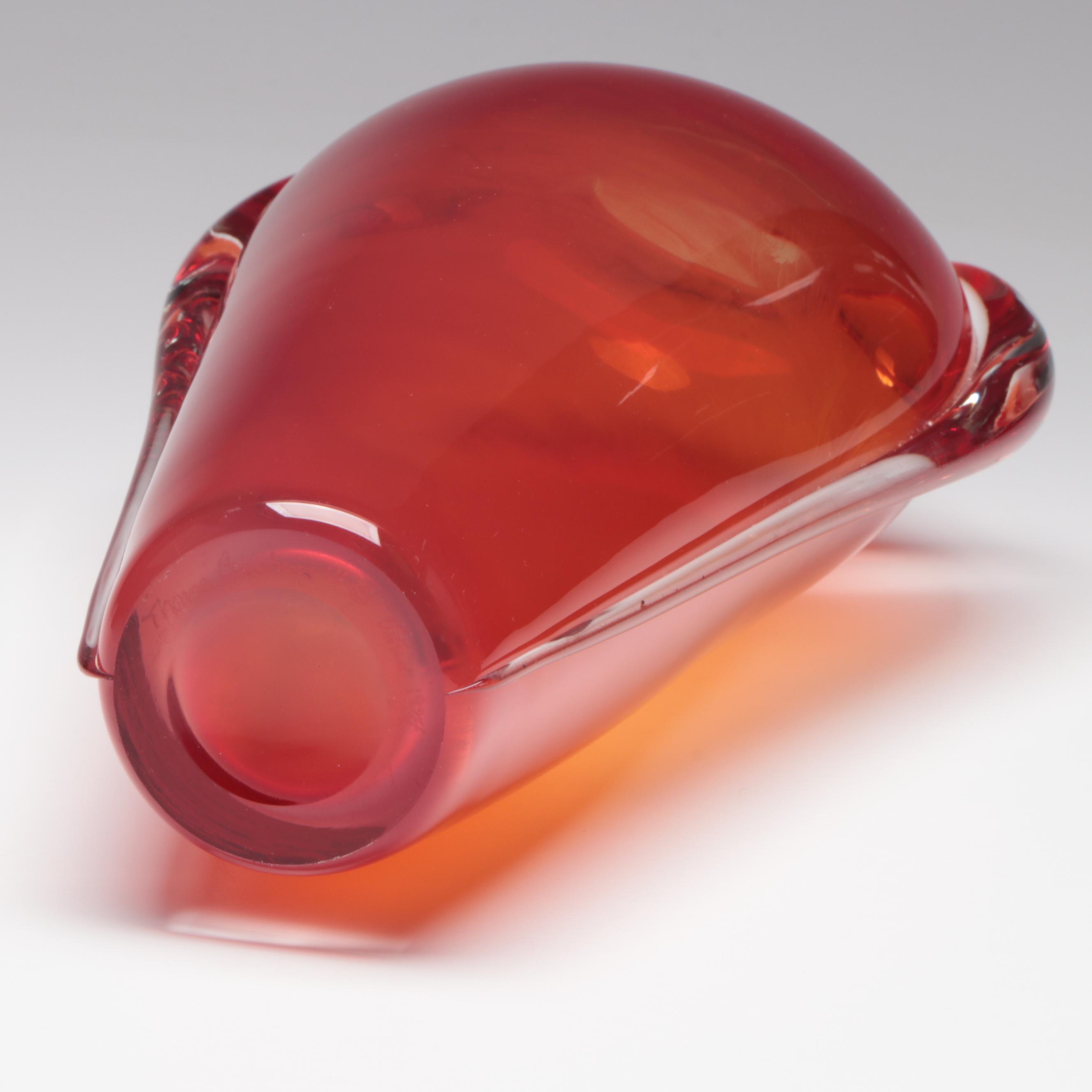 Thomas Buechner III for Vitrix Blown Art Glass Vase With Applied Trails, 1984